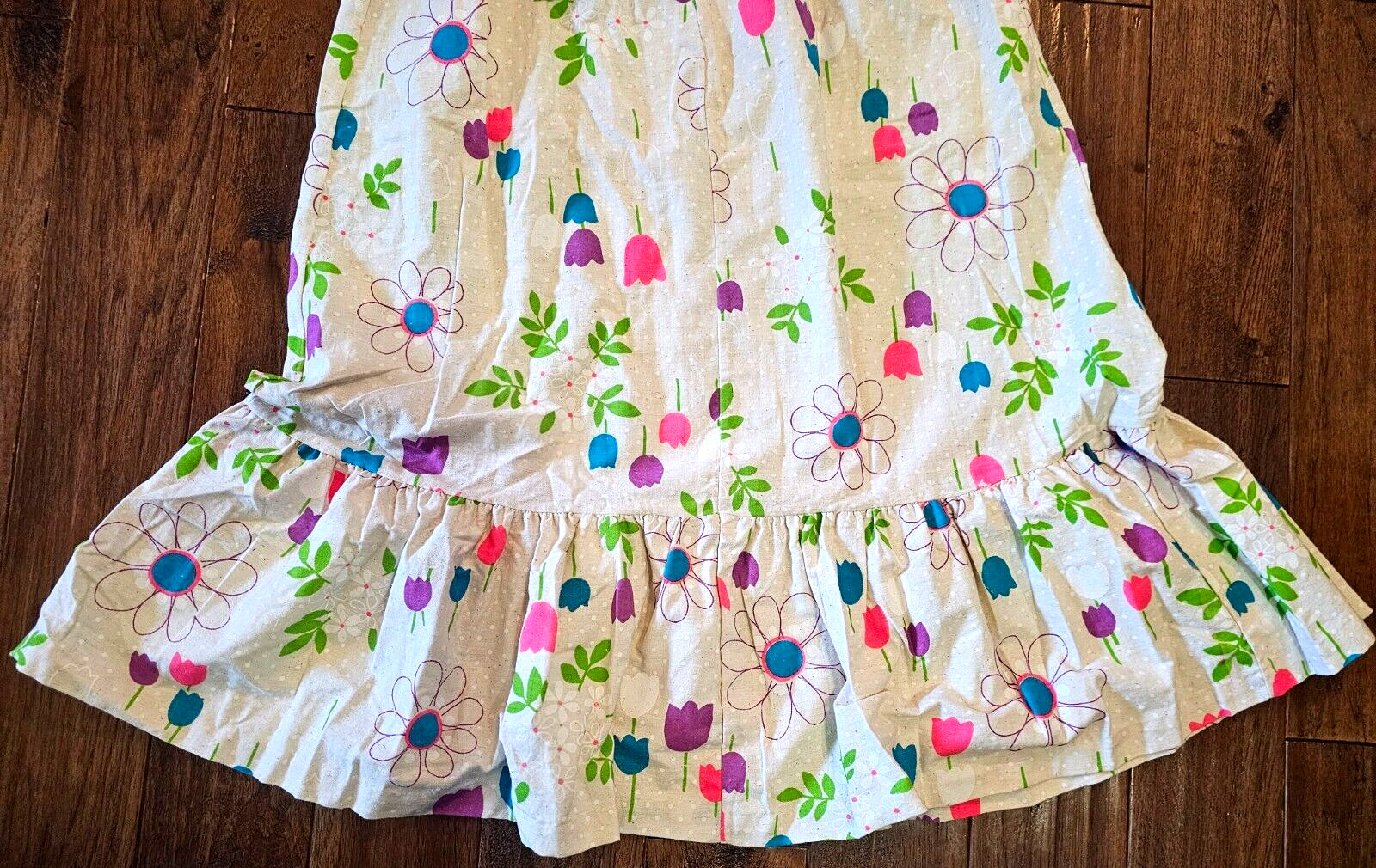 Vintage 70s Maxi Dress Small Floral Print Halter Neck Pink Orange Blue