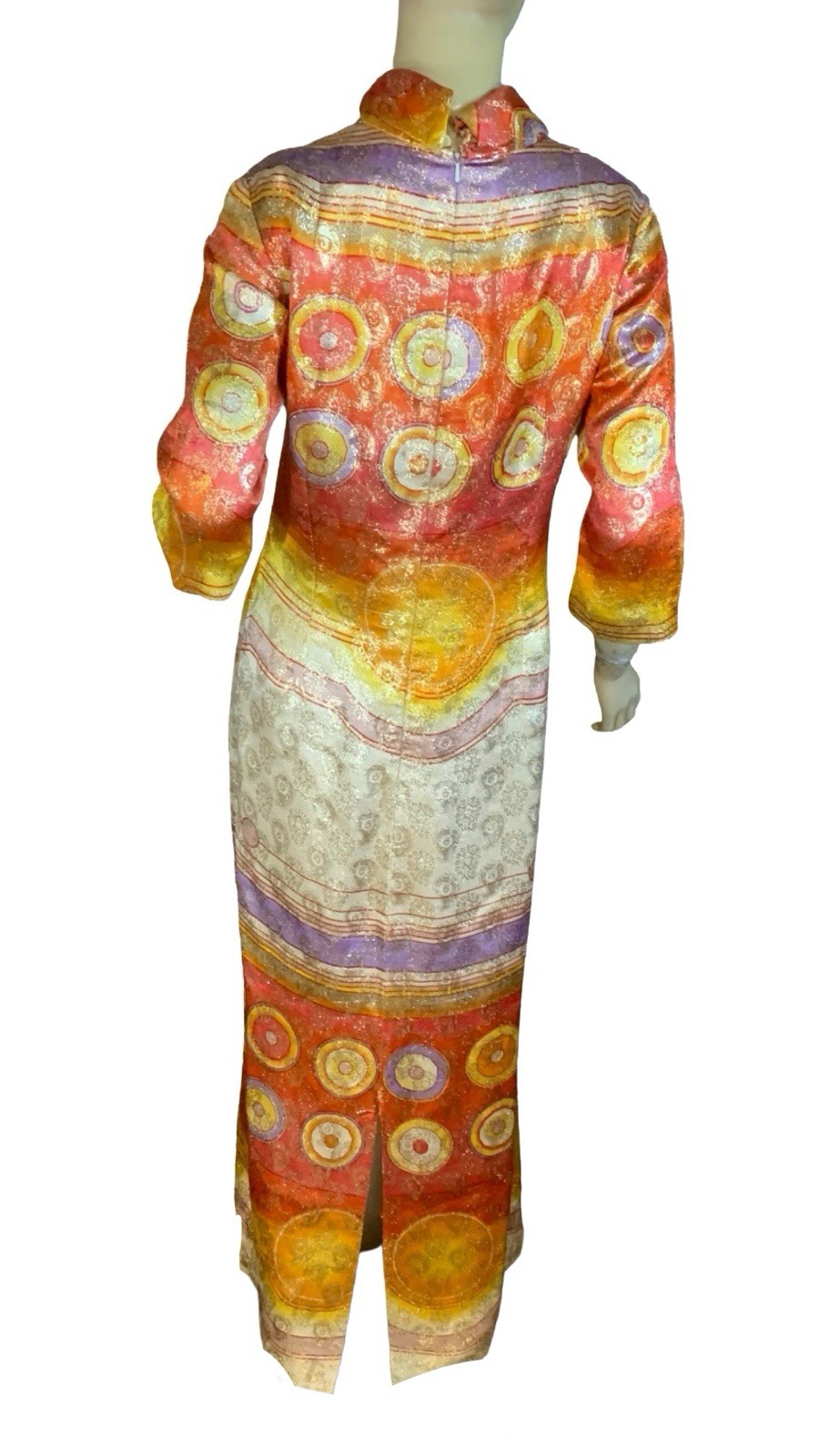 WOMEN’S VINTAGE 1970’S RED & ORANGE MALCOLM STARR ELINOR SIMMONS DRESS SZ 14