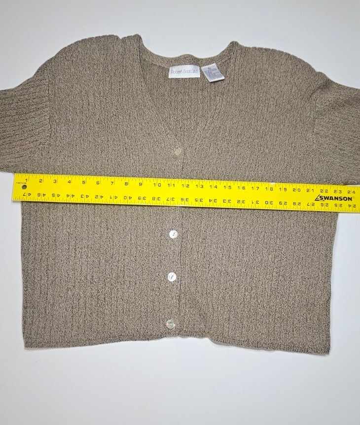 Vintage Robert Scott Ltd Brown Sweater XL Detachable Shoulder Pads B9
