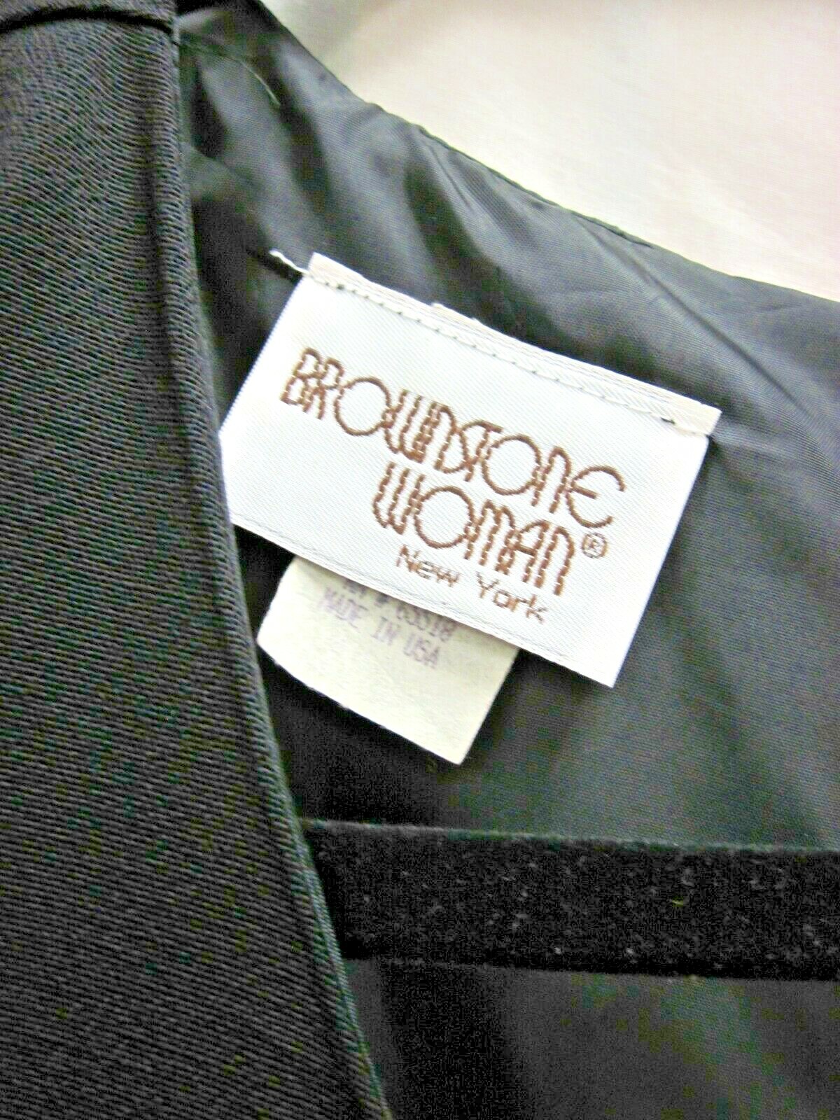VINTAGE BROWNSTONE WOMAN NEW YORK BLACK DRESS SIZE 18 RHINESTONES USA