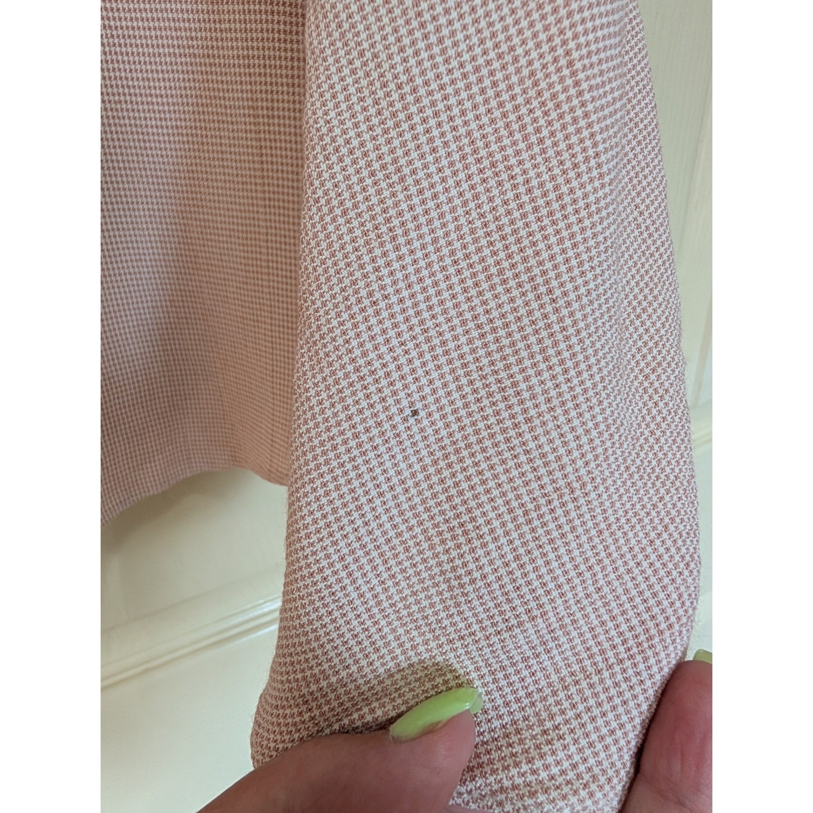 Vintage Boho Broomstick Skirt Pink Micro Check Flared Plus Size 22W Cottagecore