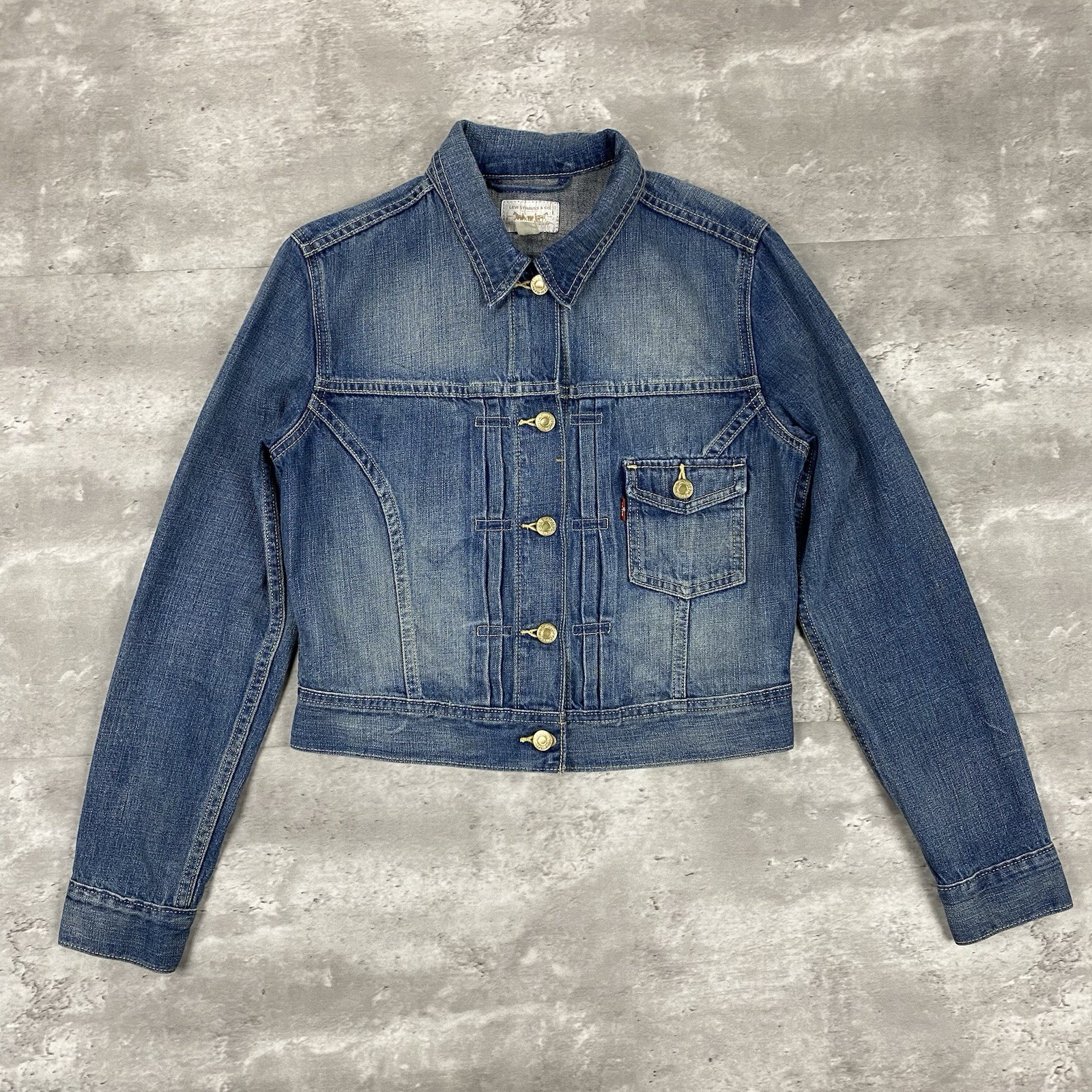 vintage LEVIS Type 1 style denim jacket Womens M trucker cropped jean 2010s y2k