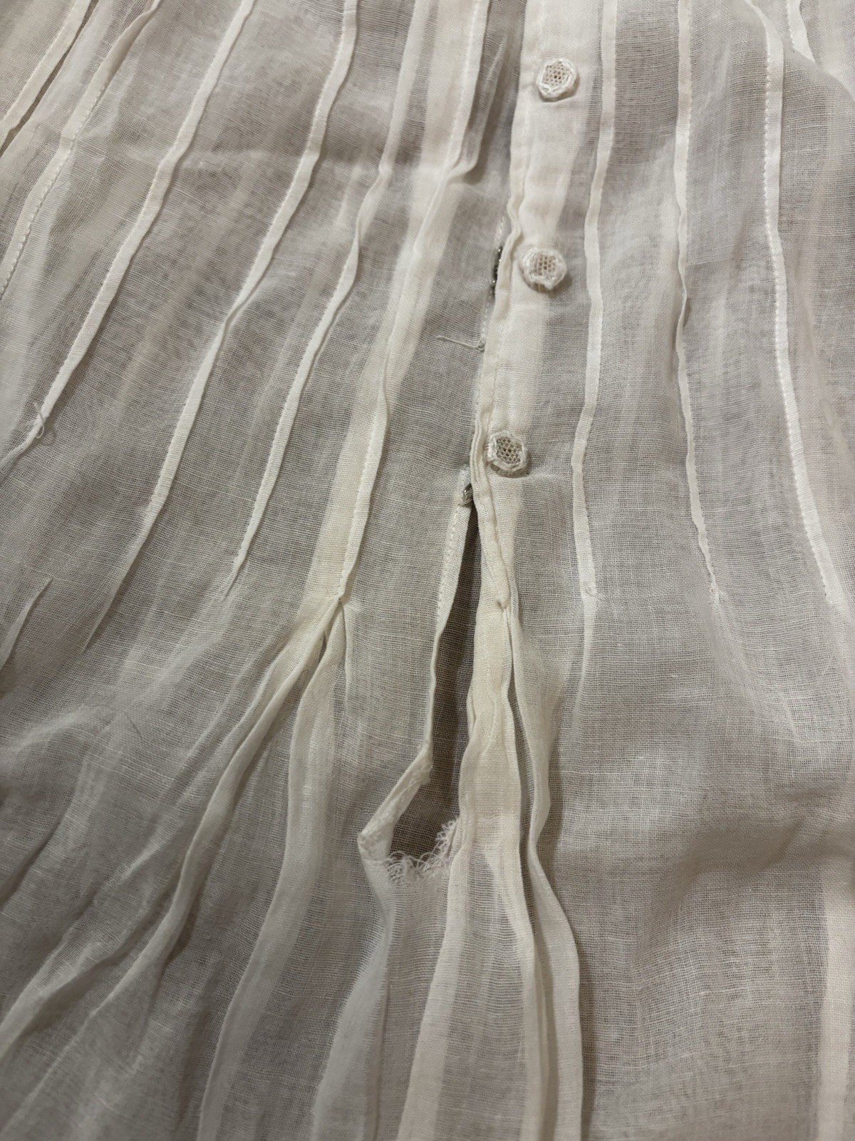 Antique Edwardian White Cotton /Crochet/Lace/ Tea/Day DRESS