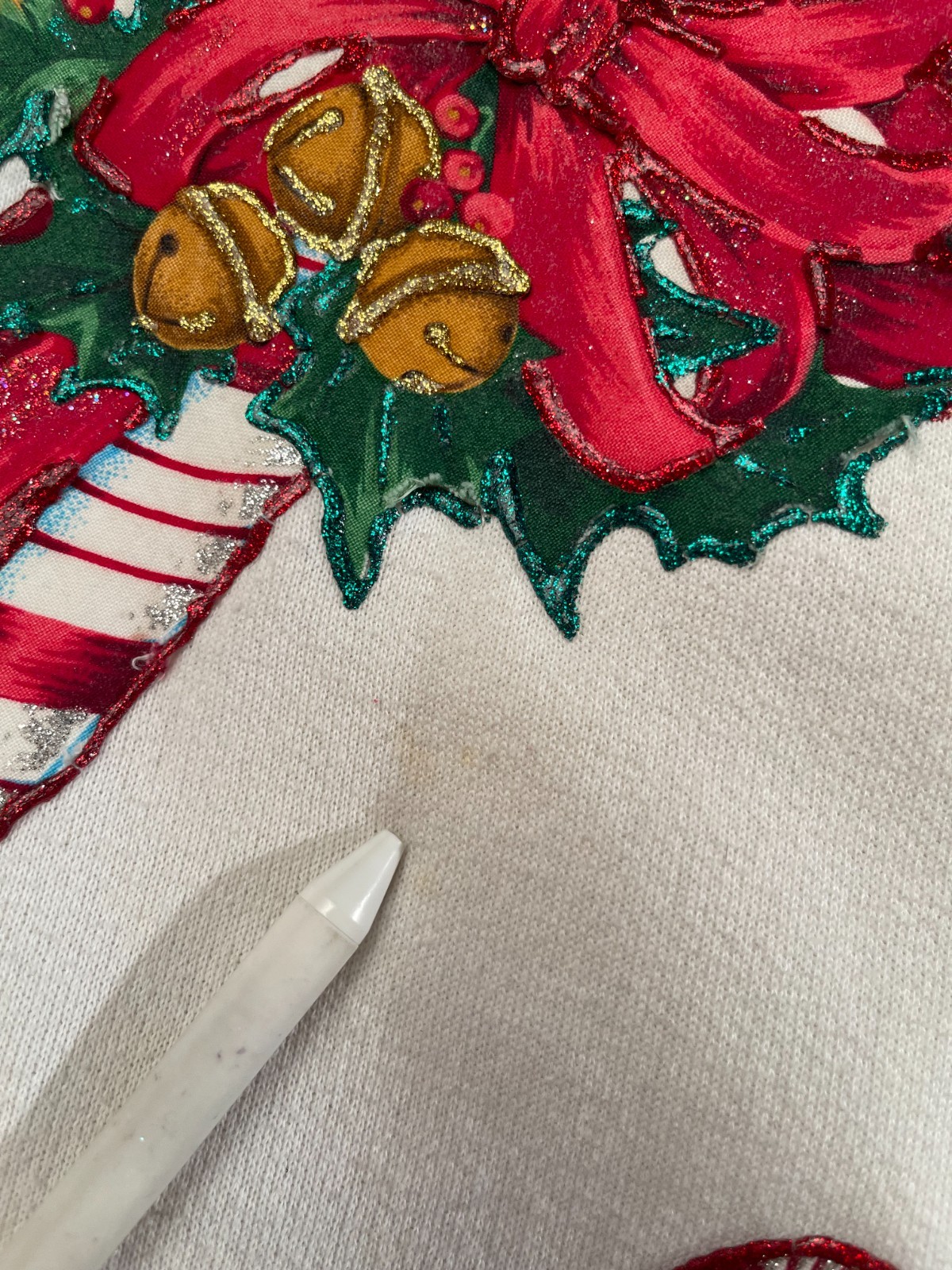 Vintage 80s Candy Cane Sweatshirt Size XL 1980s Retro Christmas Holidays Festive