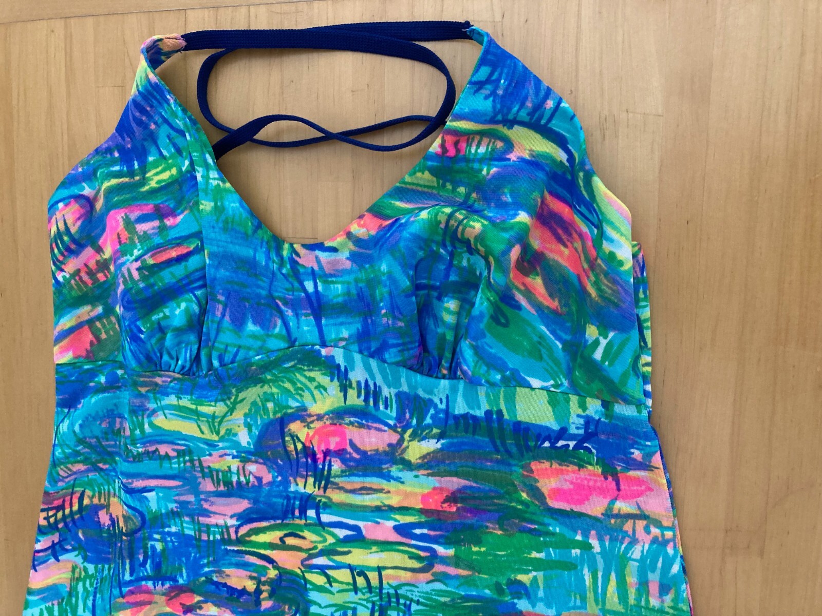 Kayser Monet waterlilies 1976 nightgown size small- nylon-unique, vintage