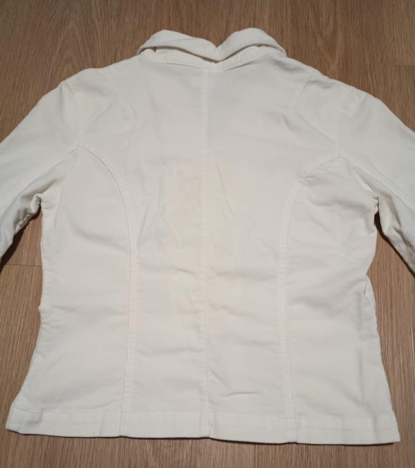 Vtg 90s TULLE Soft Stretch Ramie Cotton White Corduroy Blazer Jacket career M