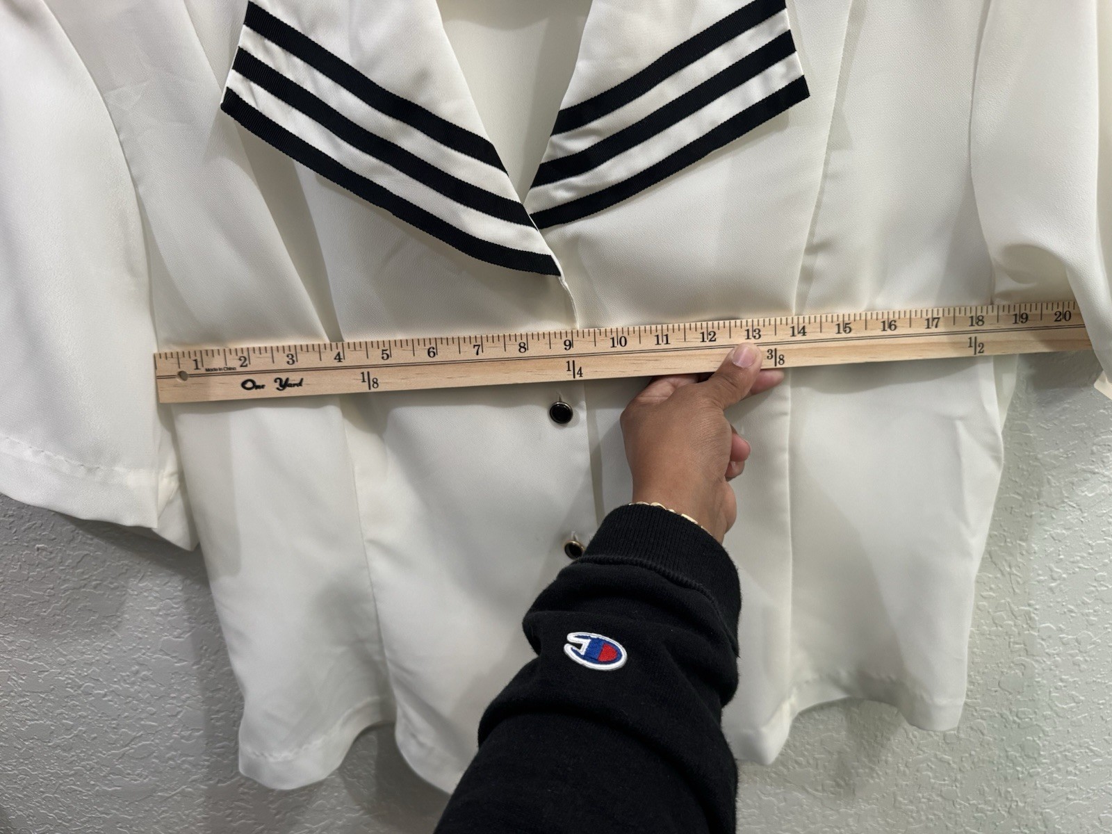 Vintage Alexandria Blouse Women’s 14 Ivory Sailor Collar Nautical Y2K NWT