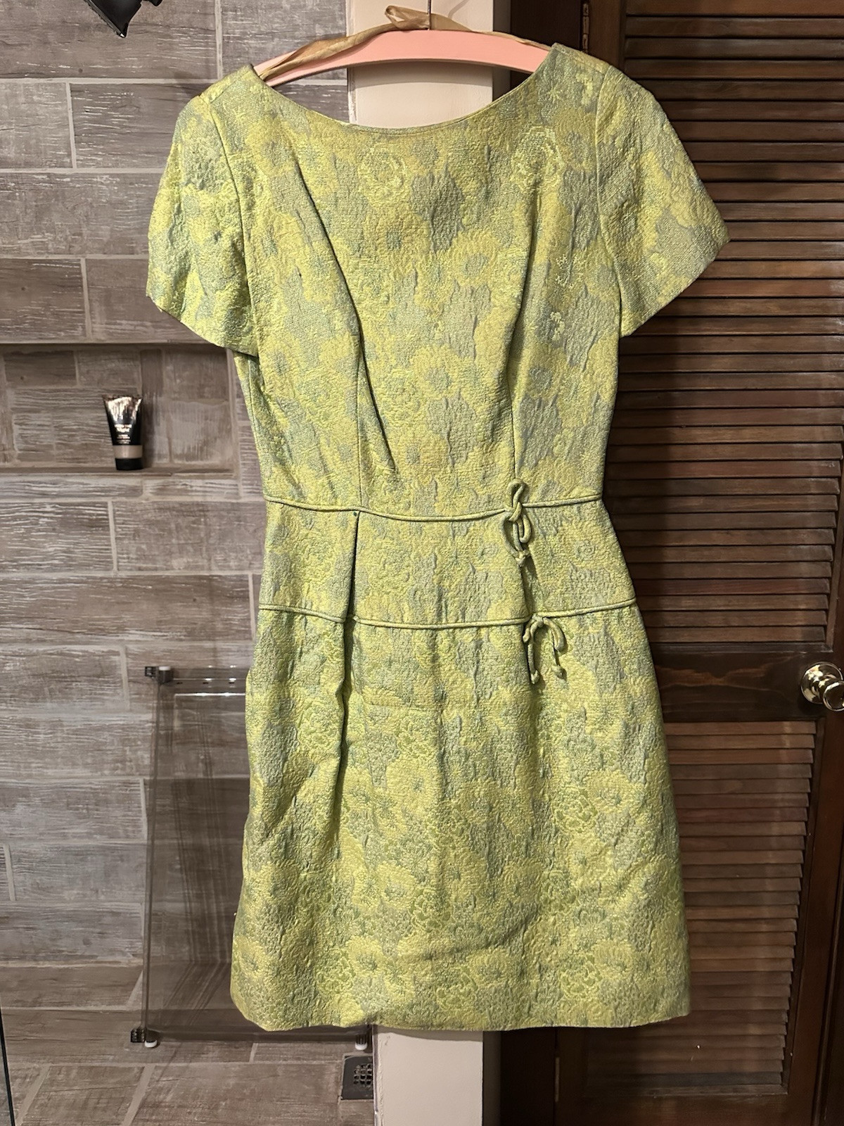 Vintage 50’s 60s L’AIGLON Green Patterned Dress – Size 10