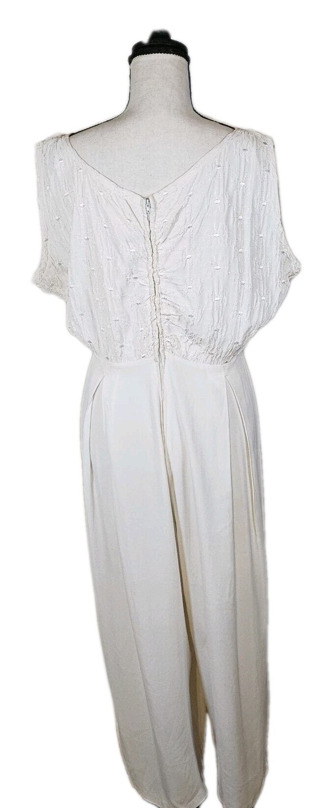 Vintage Jeffery& Dara Petite By Linda Hutley SZ 8 White Wedding Palazzo Jumpsuit