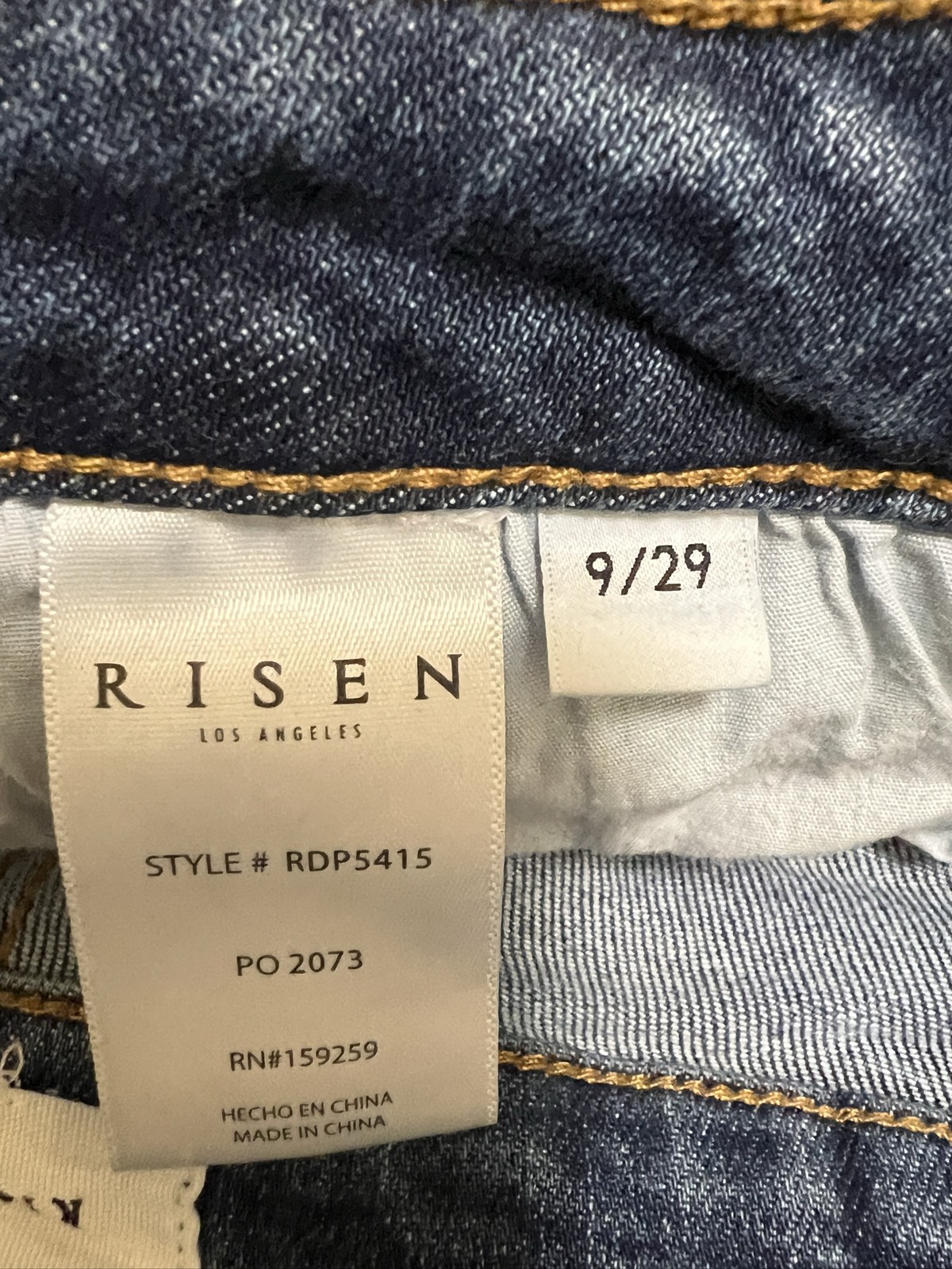 Risen Jeans Womens Distressed High Rise Button Fly Flare Denim 29