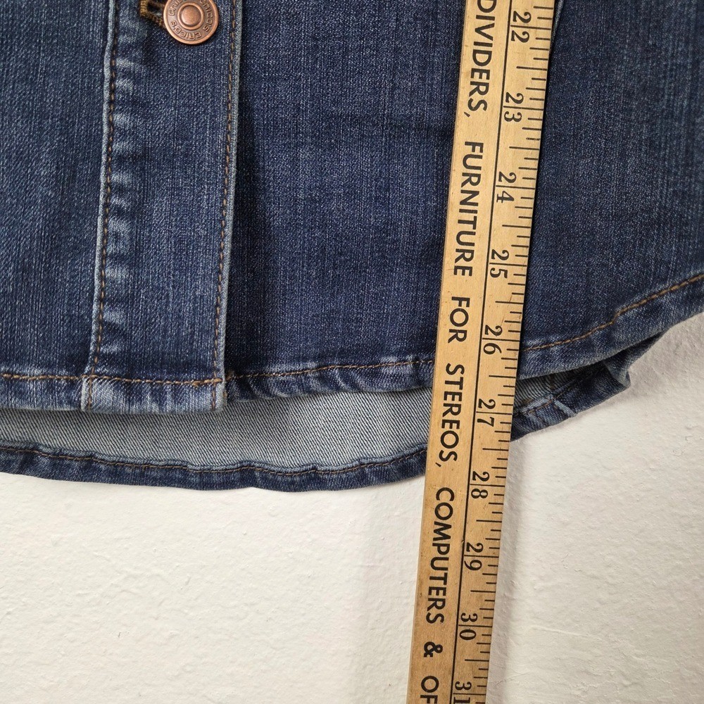 Chicos Denim Jacket Womens 0P Blue Button Up Classic Casual Petite 4/6P