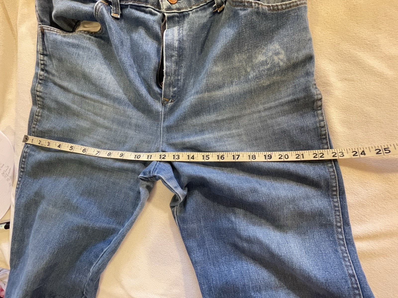 Vtg Sears Jeans That Fit 70s-80s sz18 Talon zipper high rise cut to Capri length