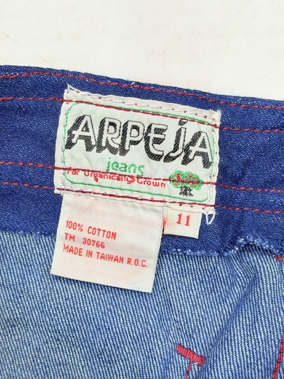 Vintage 70s Arpeja Organically Grown Jeans Women’s 11 Blue Wide Leg
