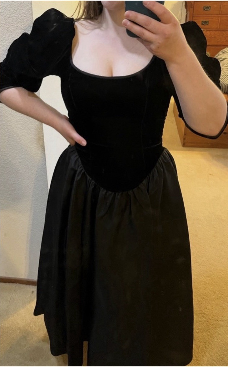 Gunne Sax by Jessica McClintock Black Maxi Vintage Dress