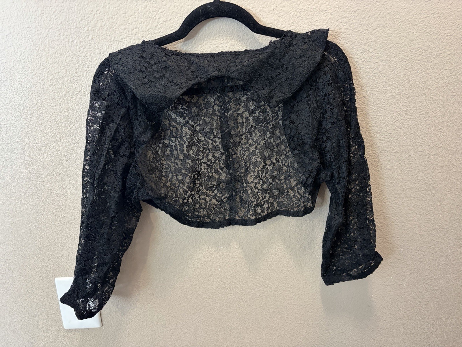 ANTIQUE EDWARDIAN BLACK LACE DRESS JACKET Original 1890s Formal