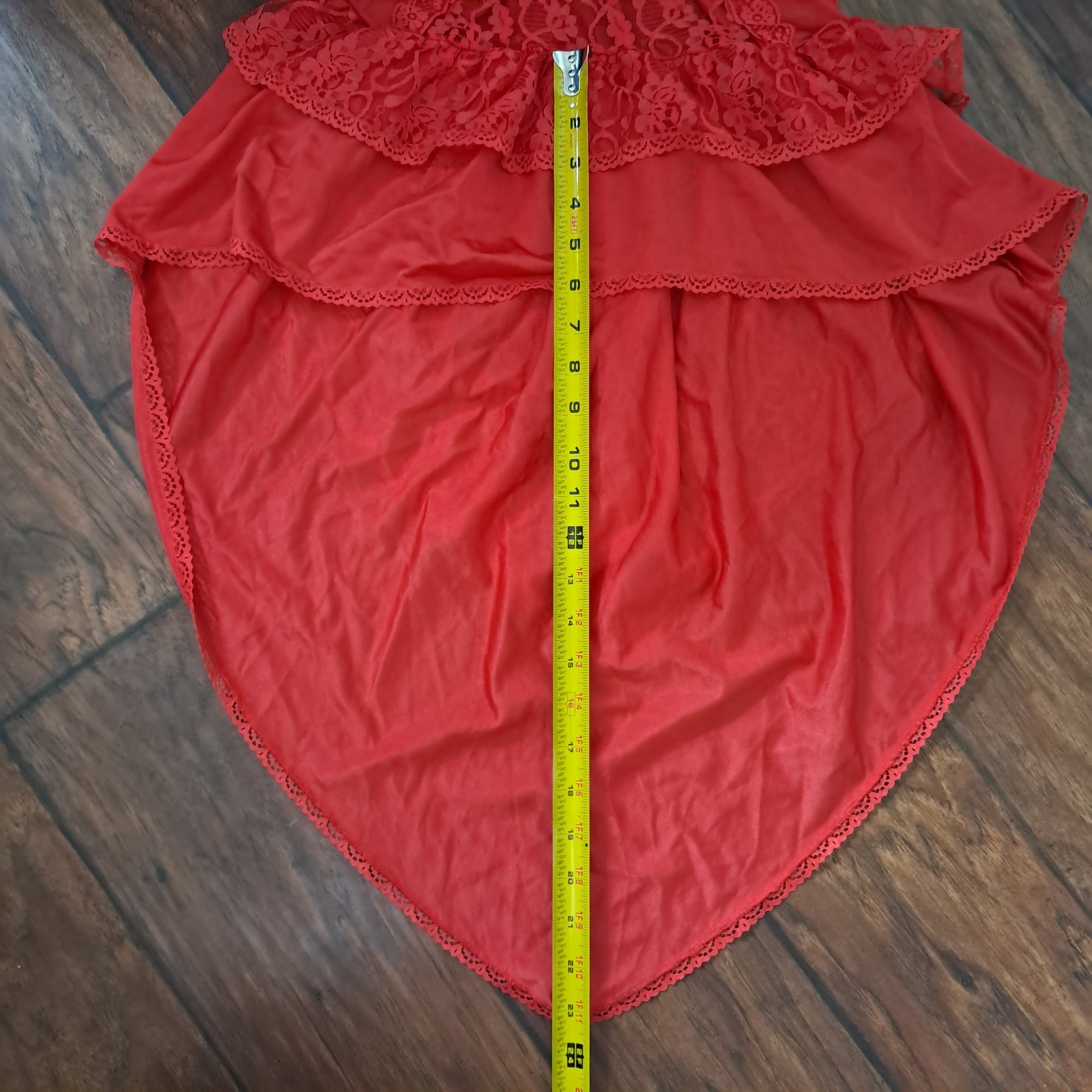 Traffic Jam Vintage 1990s Nylon Red Lace Teddy Women’s Small With Train