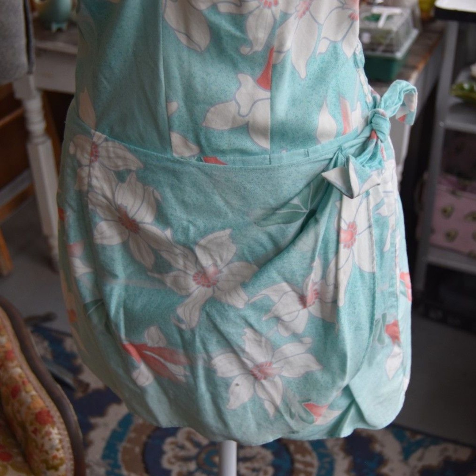 Vintage Hawaiian Playsuit Sun Fashions Floral Wrap Romper M Hawaii