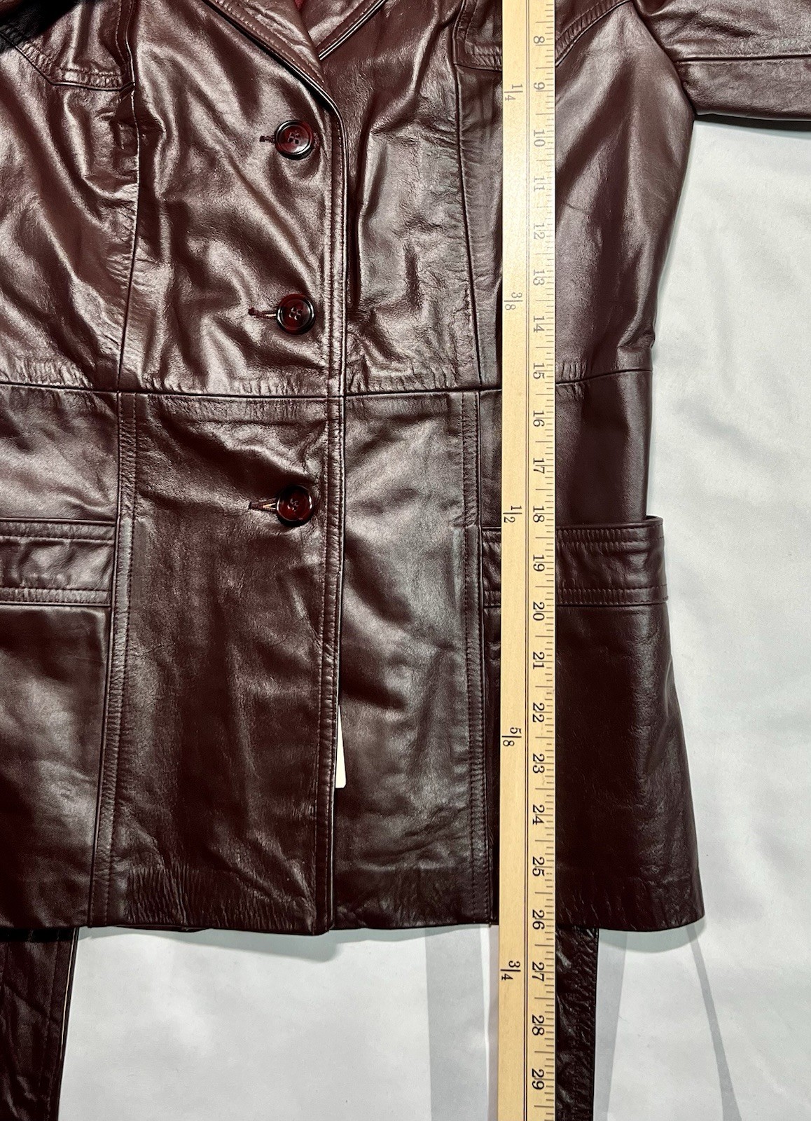 Vintage Northside Fashions Genuine Leather Jacket USA Deadstock NWT Burgundy 5/6
