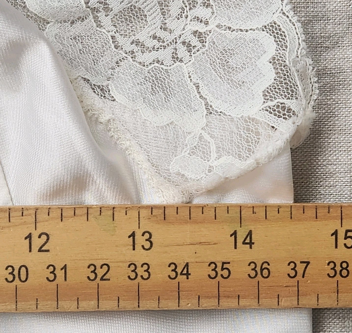 Kayser Vintage Slip Dress Floral Lace White Size 32 Adjustable Straps