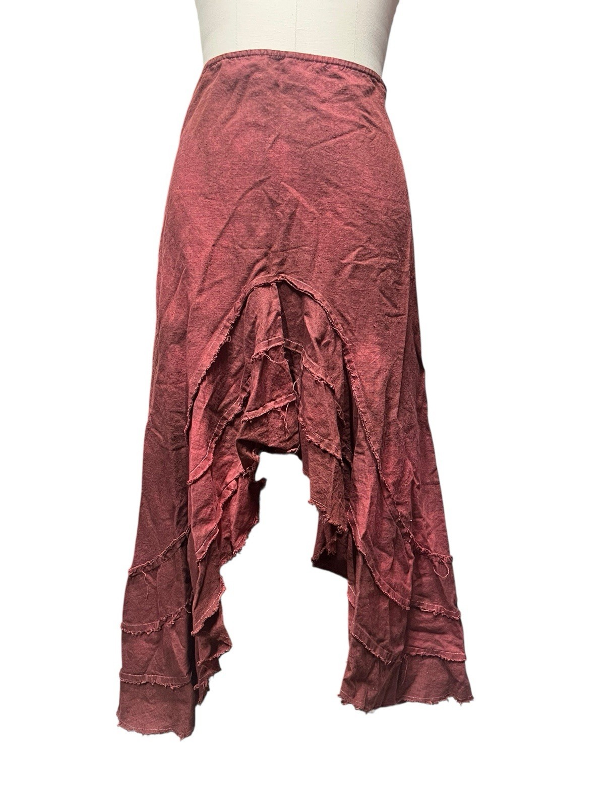 Lussile Y2K Linen Blend asymmetrical Maxi Steampunk Cyber Punk Grunge Skirt M