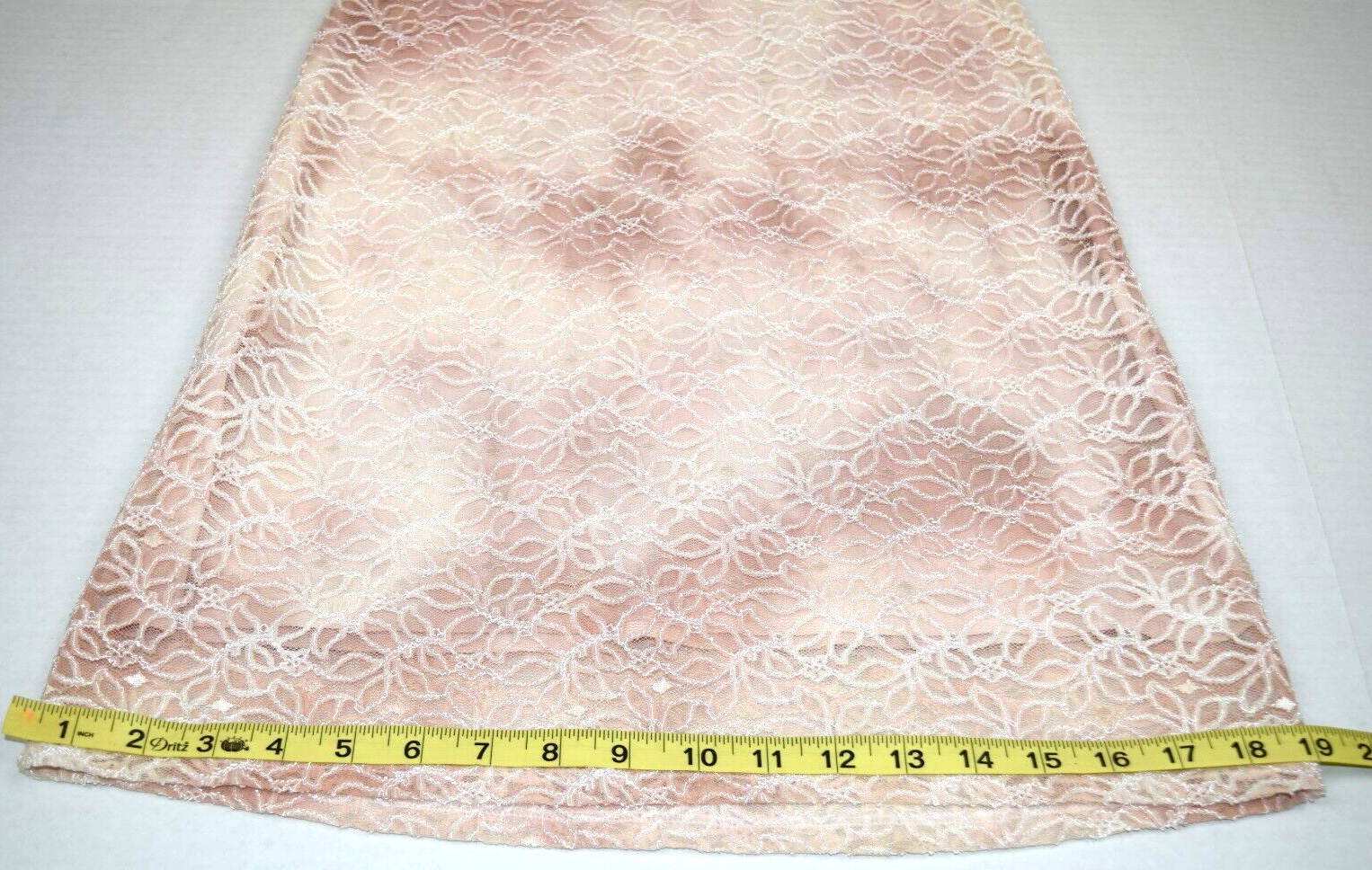 Vintage Dress Bisou Bisou Size S 90s Pink Clouds Tie Dye Sequins Layered Lace