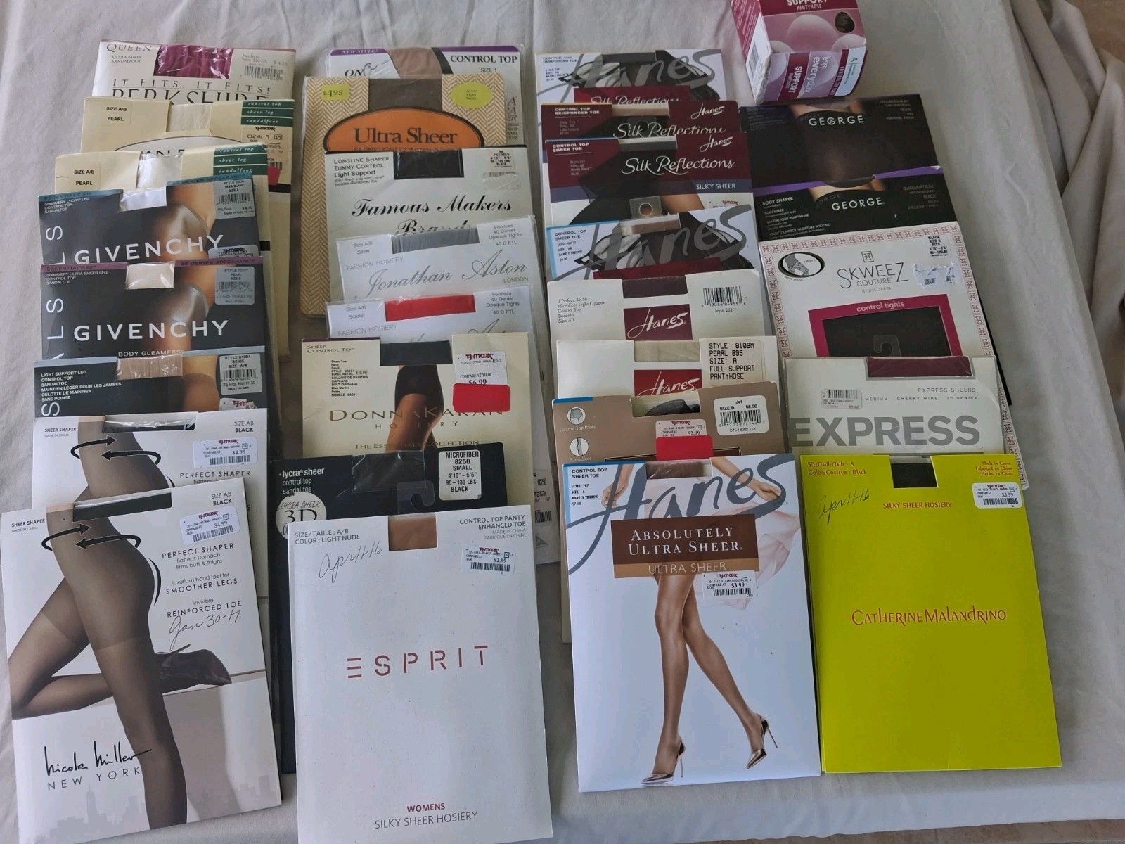 Vtg Lot Pantyhose 30+ Panyhose NEW Hanes, Givenchy, Picone, Size s