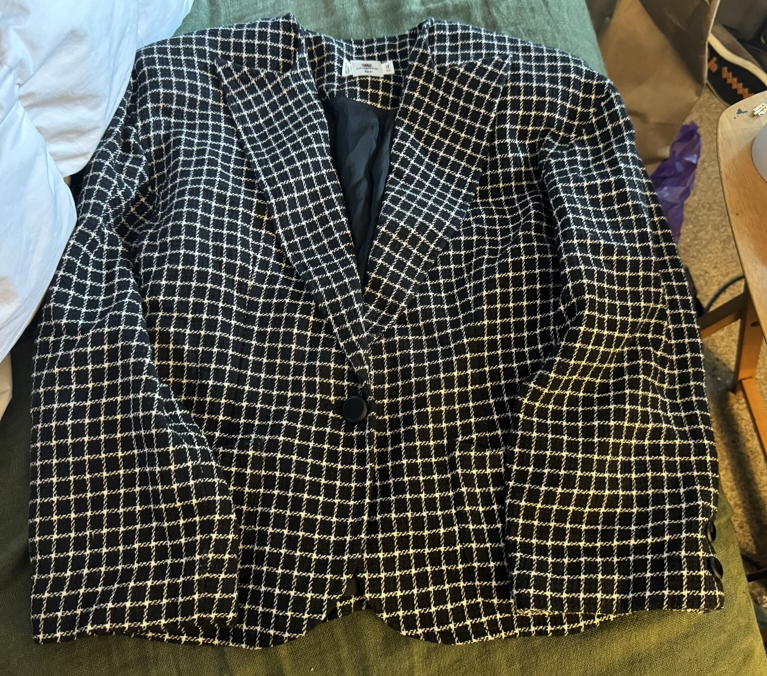 Vtg Ungaro Ter 1980s Black White Jacket 44/10 EUC