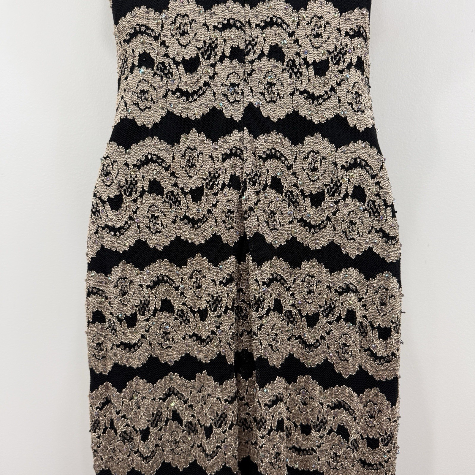 VTG 90s Cache Whimsigoth Dress Womens 4 Sequins Lace Fairy Grunge Maxi Event