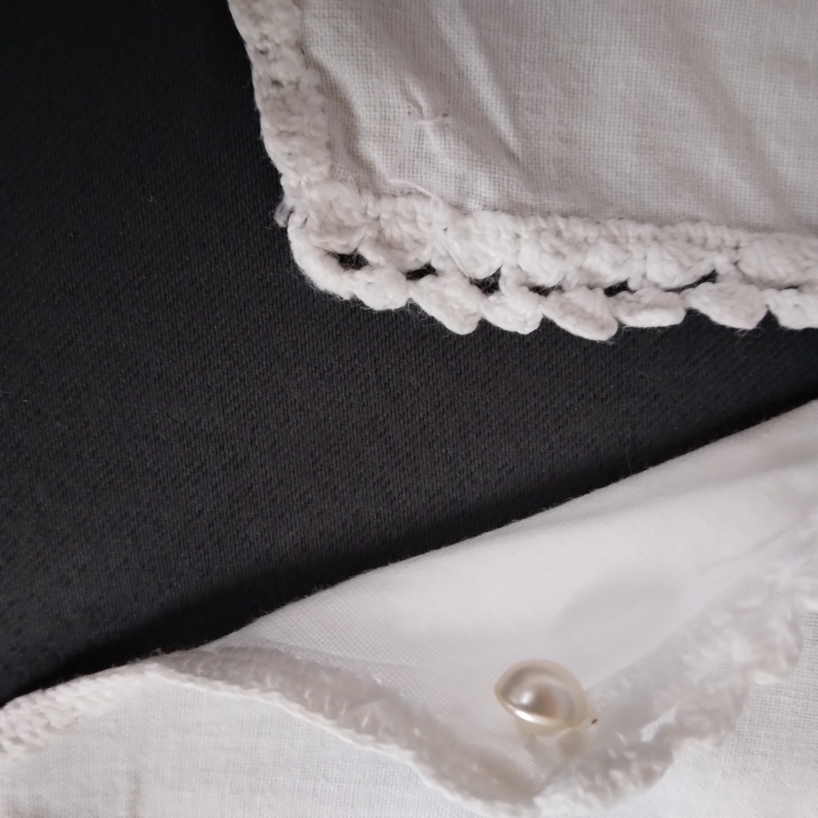 Vintage Four Handmade Whitework Lace Dress Yoke Collar Embroidered Crochet
