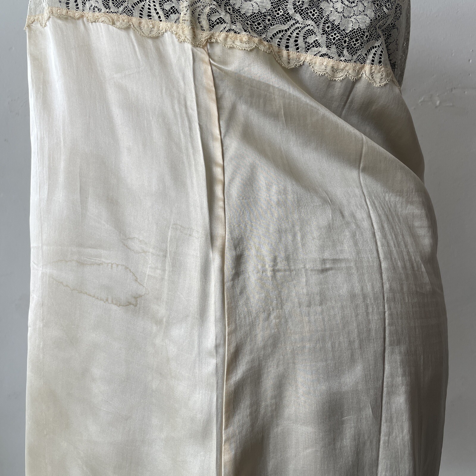 Antique VOLUP 1920s – 1930s Silk Step In Button Up Crotch Teddy Dress Slip XXL