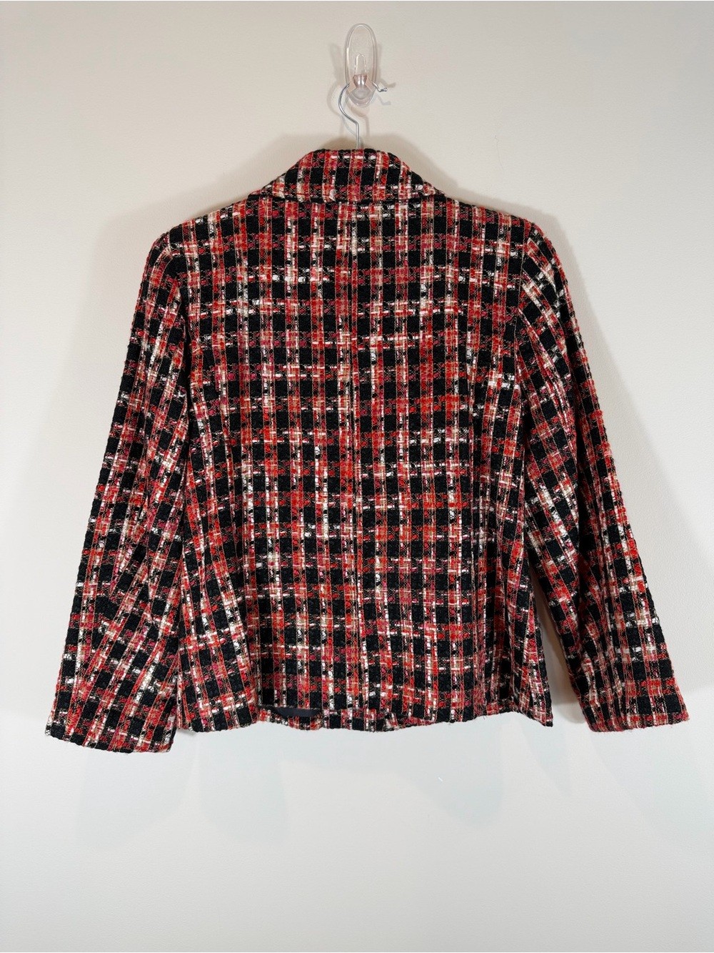 Scott Taylor Red & Black Tweed Button Jacket Medium Petite