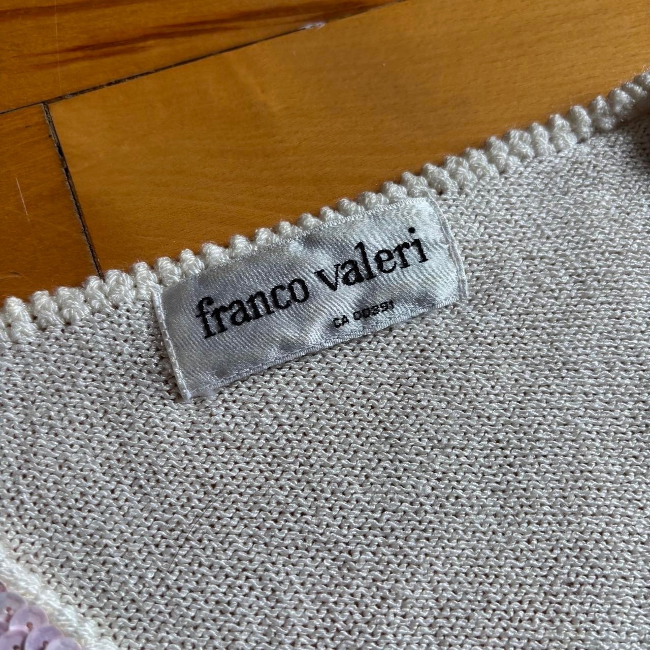 vintage 80s white knit sweater with sequin & bead details size M MINT CONDITION