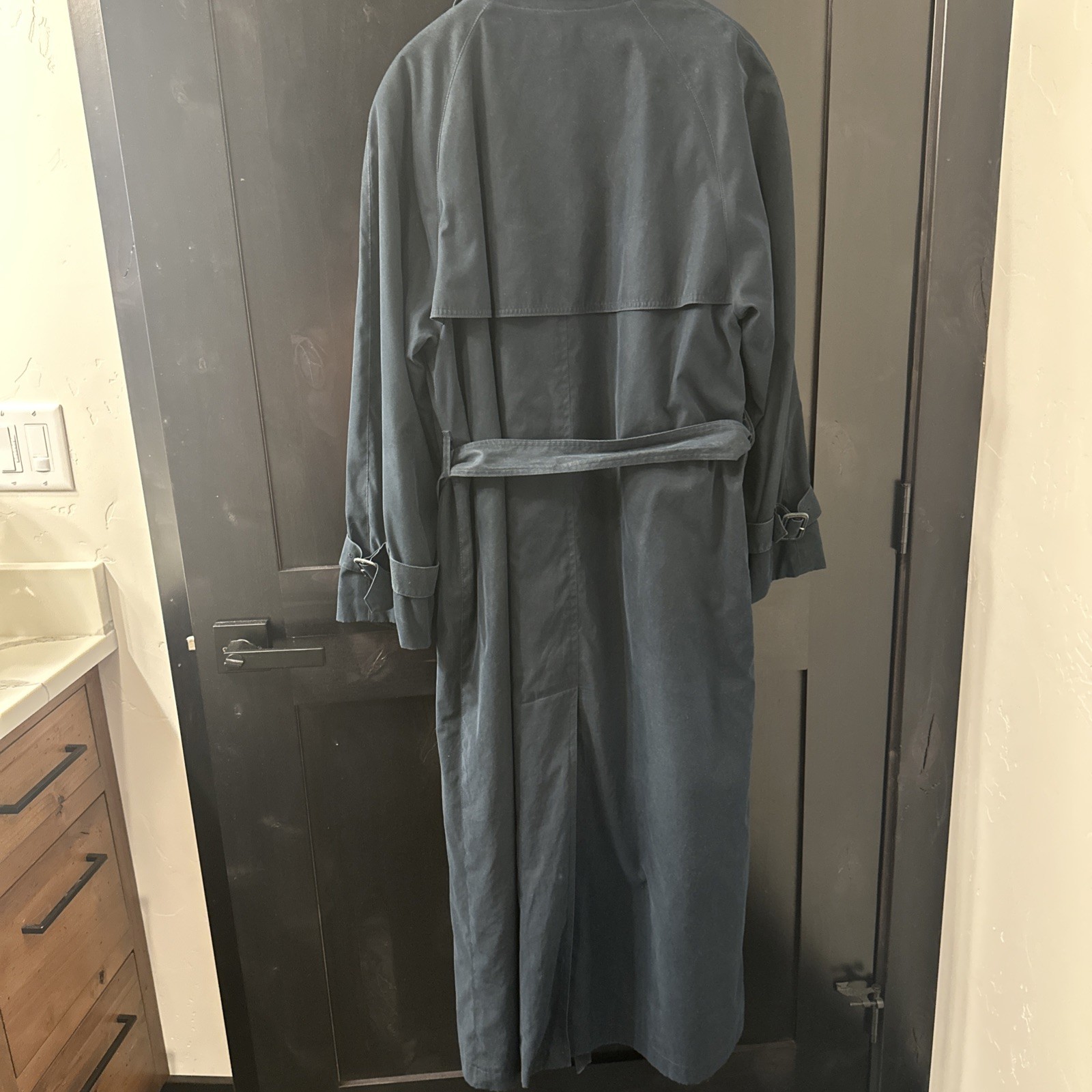 Burberrys’ of London Pre Y2K Vintage Nova Check Trench Coat Size 10 Navy Lined