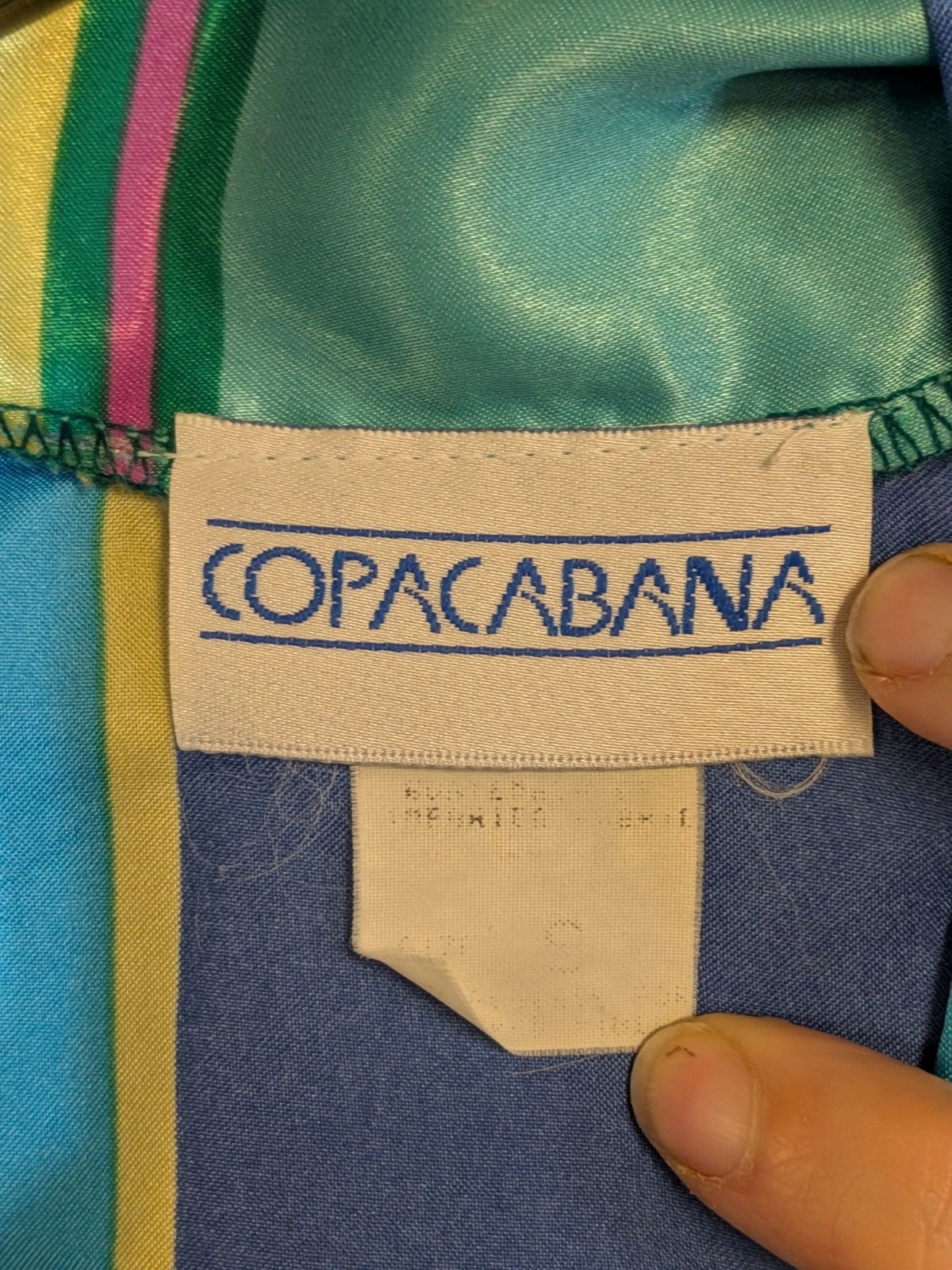 Vintage Copacabana Striped Satin Robe With Belt Multicolor Size S
