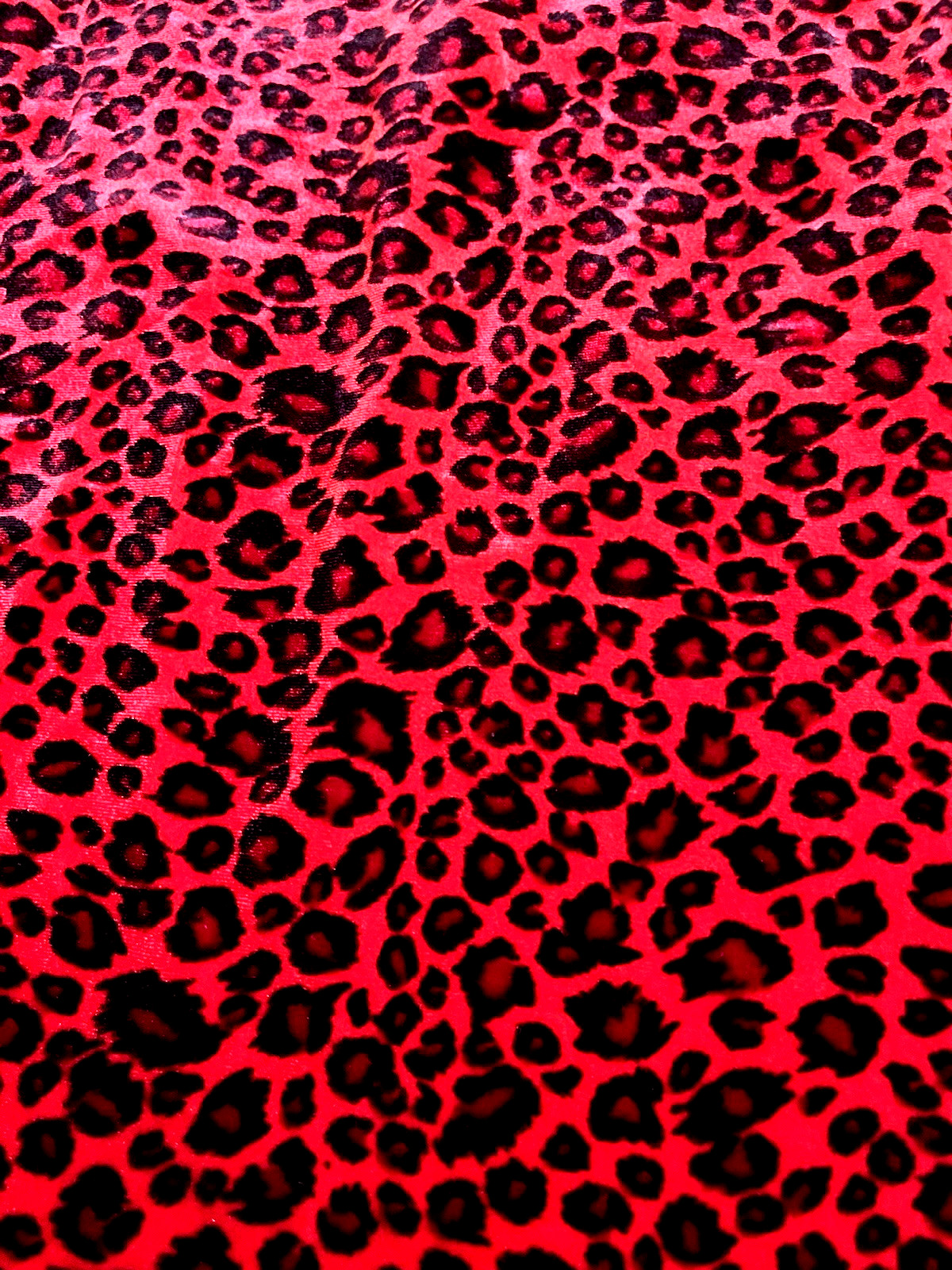 Vintage 90s Sans Souci Leopard Red Velvet Skirt M Goth Punk Ruffle Hem Stretch