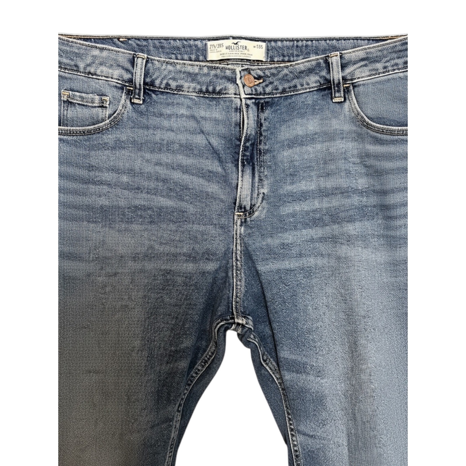 Hollister Curvy High Rise Jeans W35S Vintage Stretch Light Wash