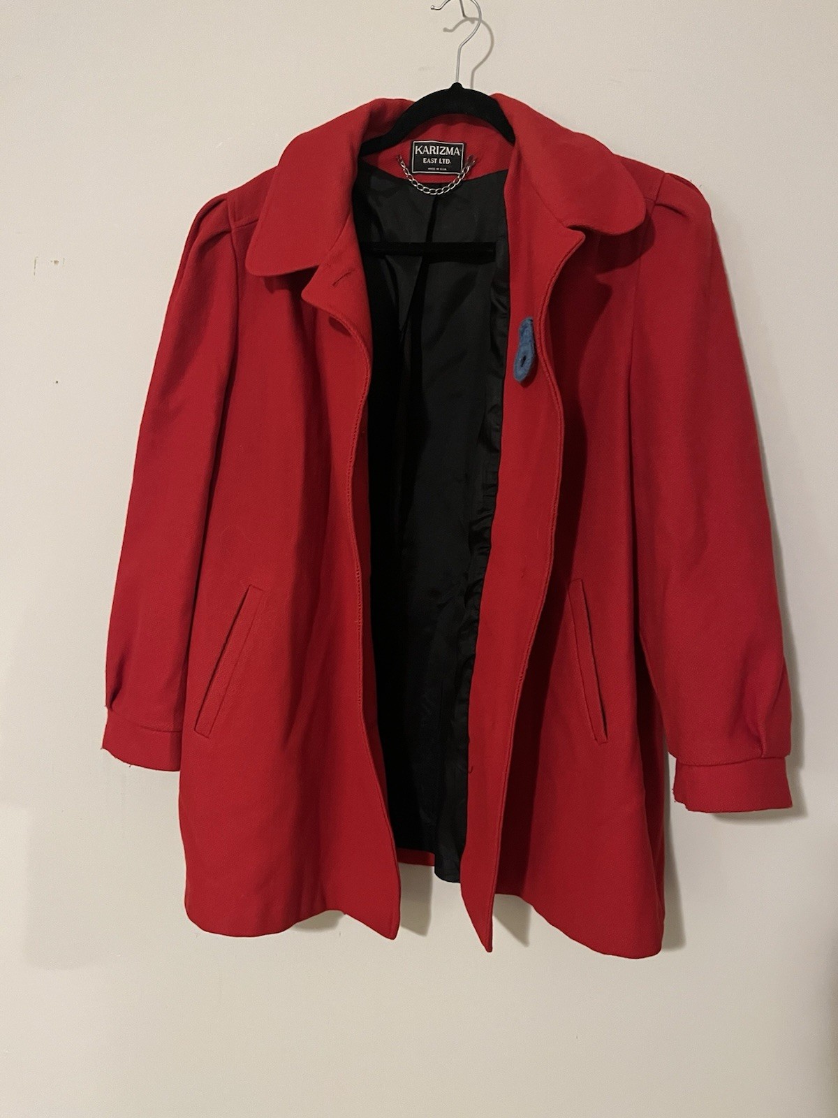 Vintage Red Karizma East Ltd. Women’s Wool Coat Size XL Made In USA
