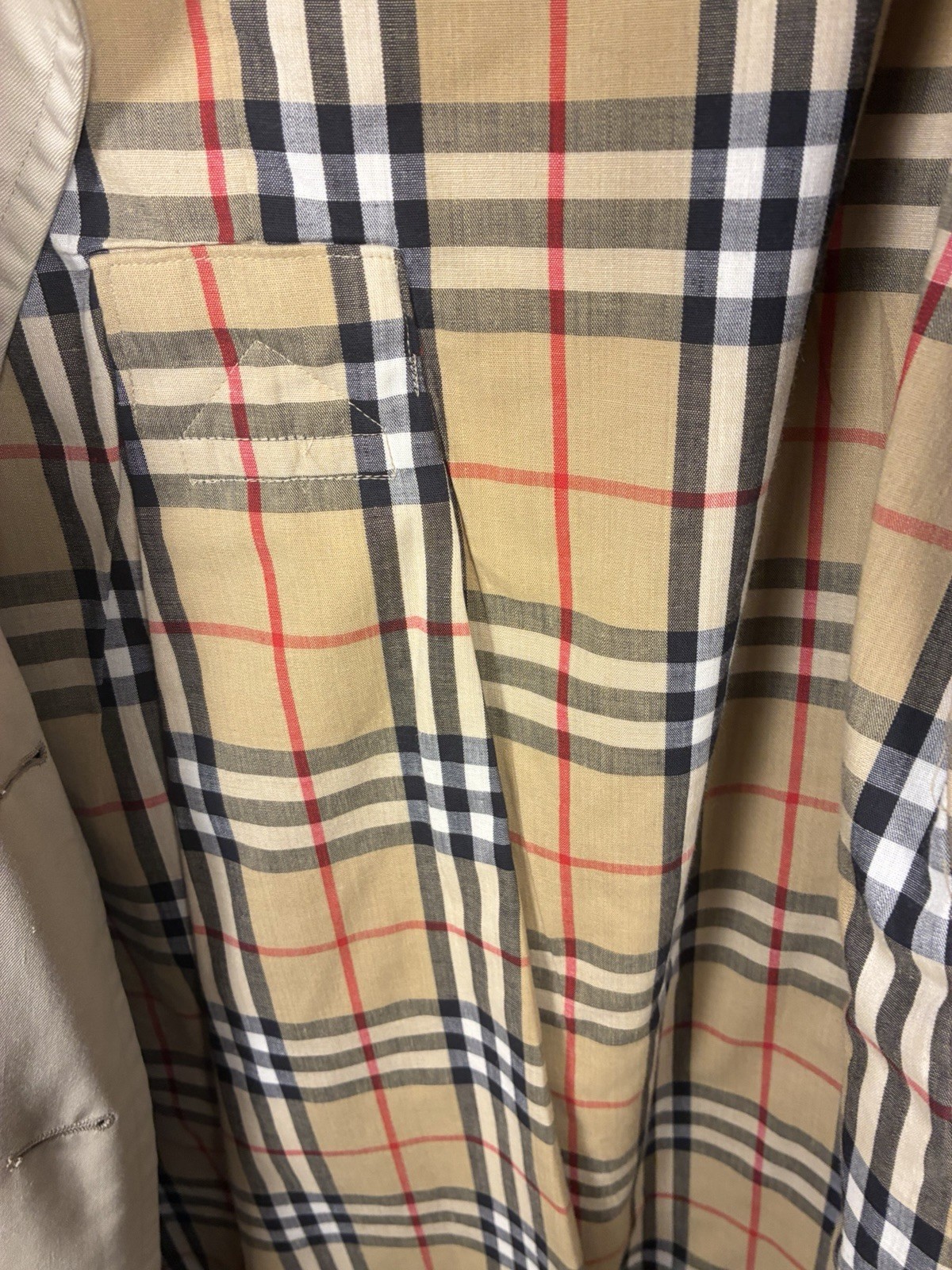 Burberry VTG Novacheck Long Trench Coat England Women Unisex M Double Breasted