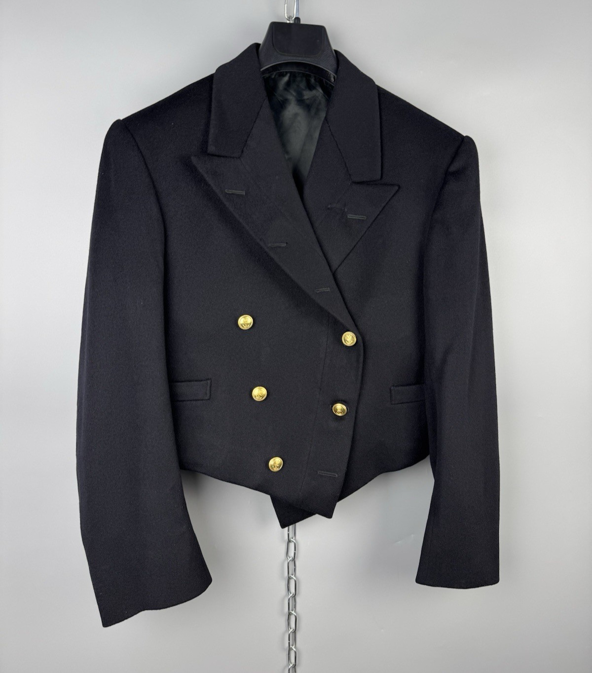 Vintage 1972 Gieves Hawkes Blazer Wool Cropped Naval Officer Jacket Coat