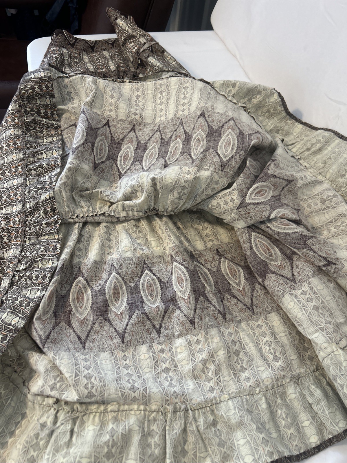 Vintage Esmeralda Fashions Southwestern Print Tiered Midi Skirt Size-M.