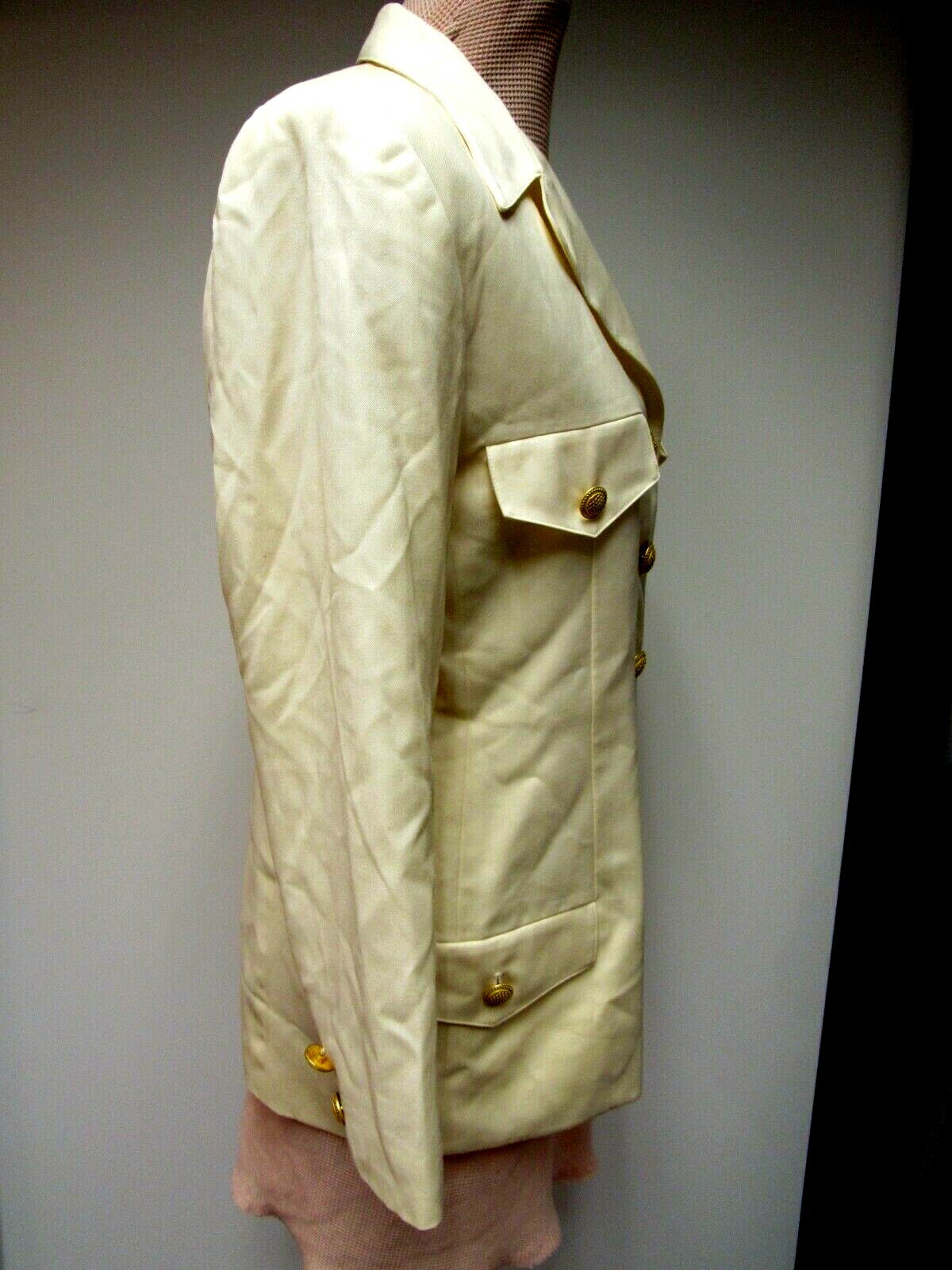 VTG CARLISLE Wool Jacket Lined Yellow Butter Cream Hong Kong 10 M L EUC
