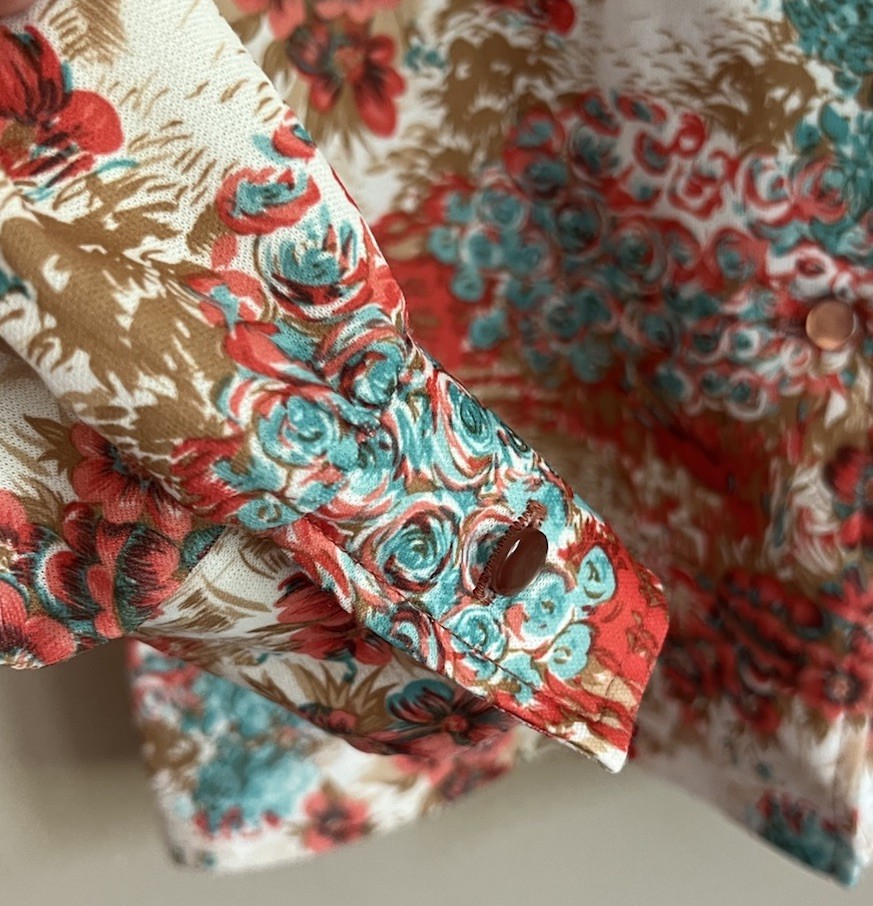 Vintage Blouse Jo Hardin Size Medium Top Shirt Dallas Colorful Disco 1960s