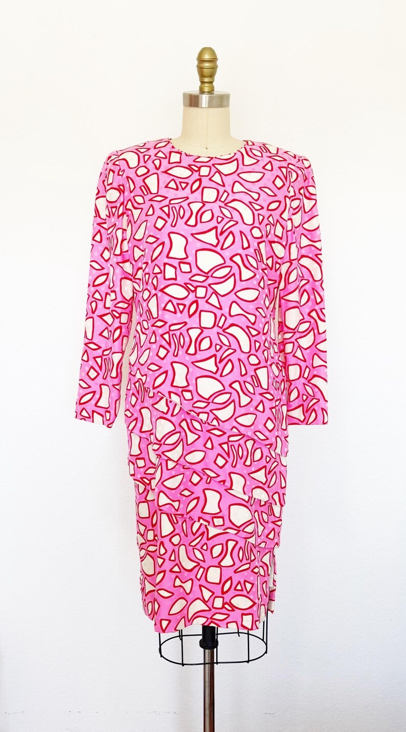 1980s David Hayes Dress / Saks Fifth Avenue Dress / 1980s Dress / Size Large