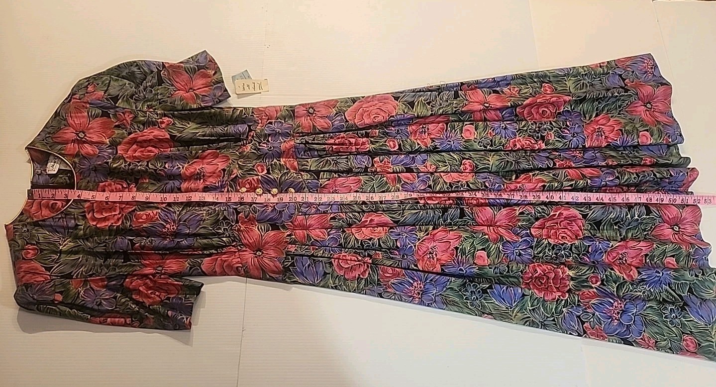 Vintage Miss Dorby Pink Purple Floral Maxi Dress Size 16 NWT