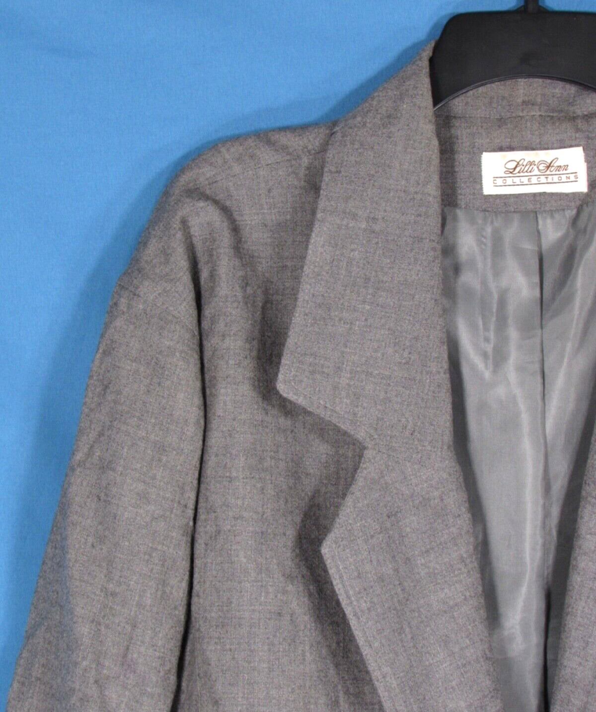 VTG LILLI ANN Heather Gray WOOL JACKET Banded Hem DRESSY BOMBER STYLE XL/1X/18