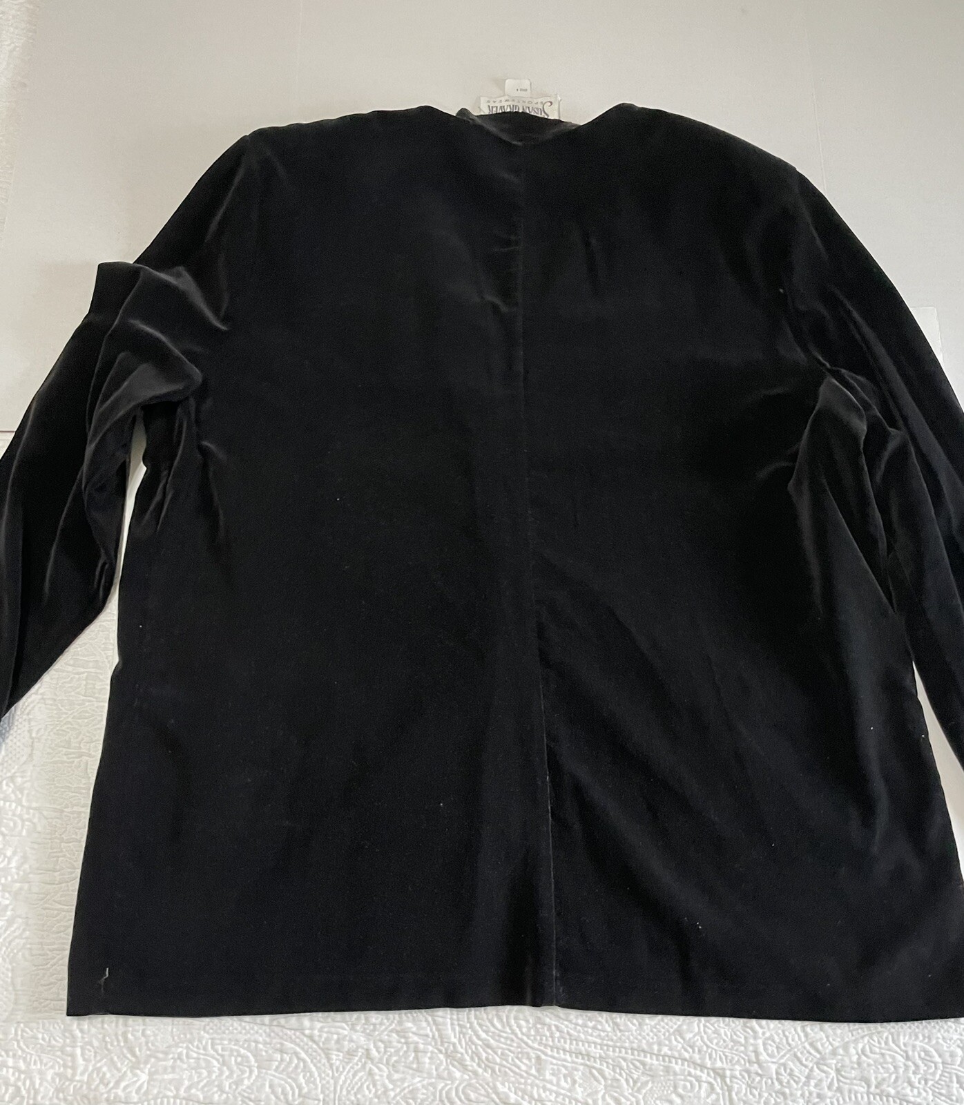 Vtg. Women’s Evening Jacket Wrap Black Velveteen Blazer Measurements Below