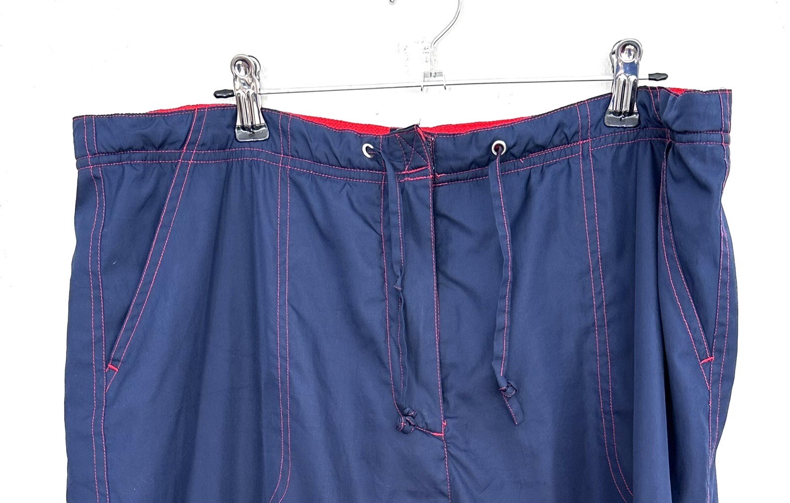 Vtg 90s Catalina Women’s L 12-14 Nylon Track Pants Wind Breaker Suit Blue Y2K