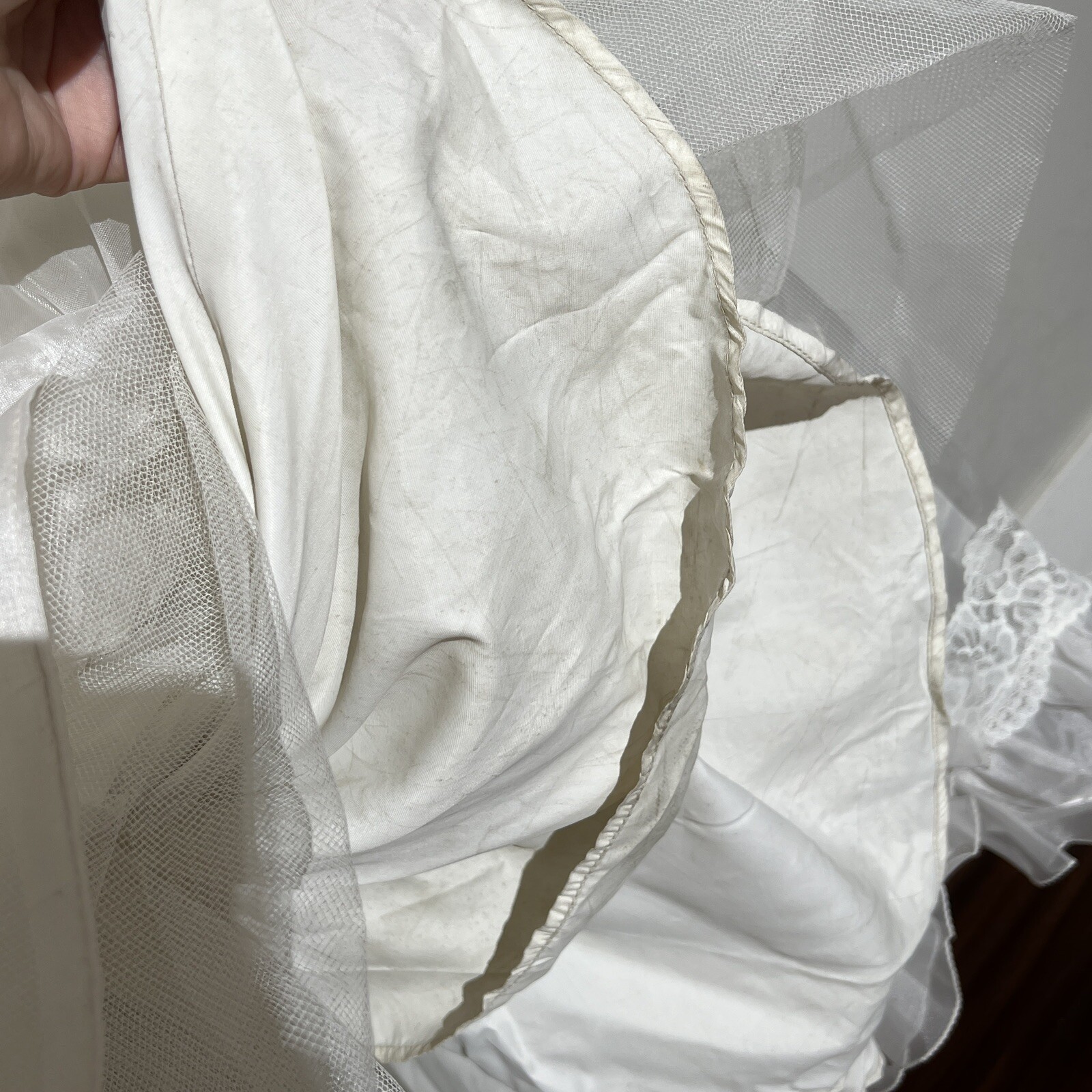 Vintage 1970s Bridal Originals White Cottagecore Wedding Dress Ruffle Lace Small
