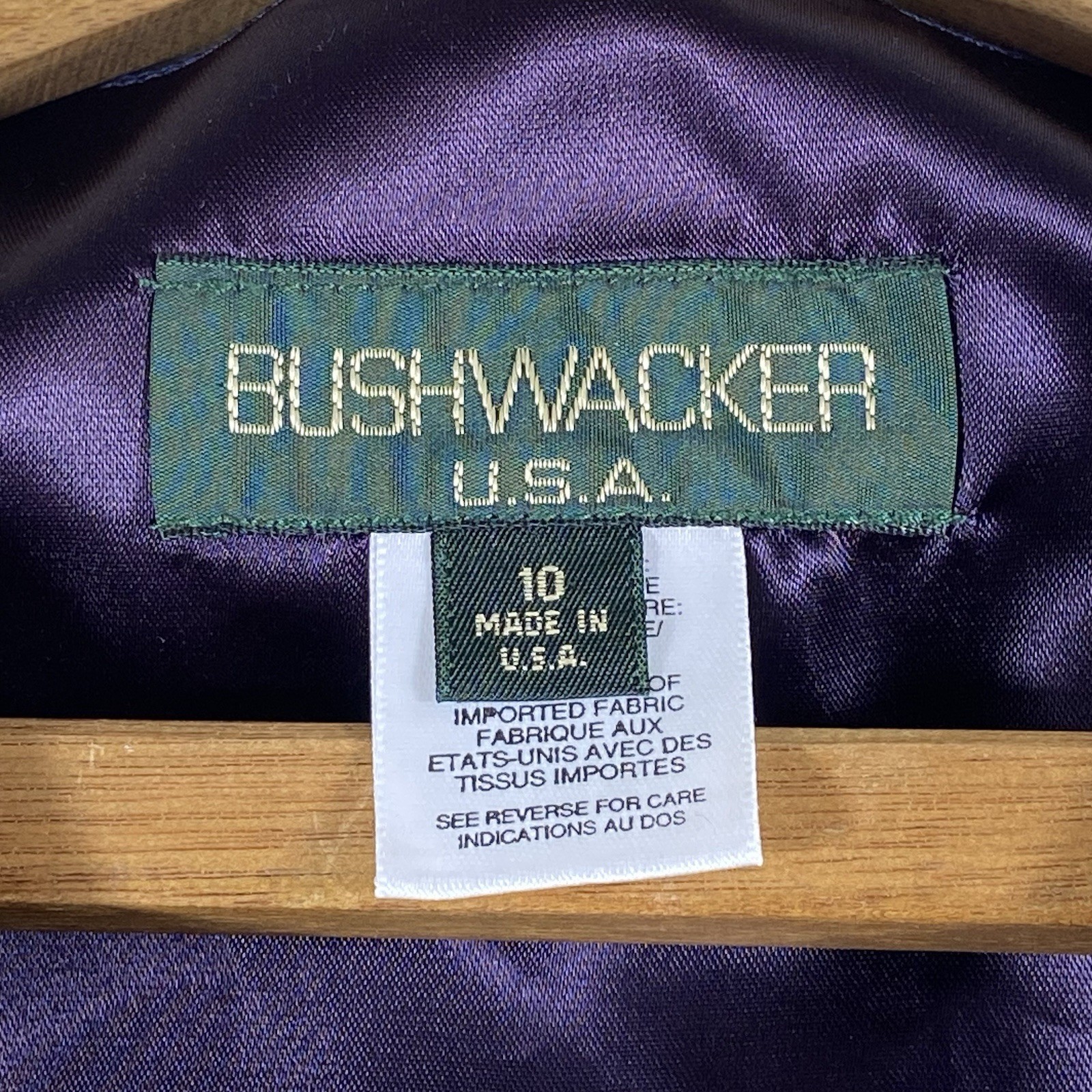 Bushwacker USA Vintage Striped Vest Women’s Size 10 Purple Gold Multi Color 90s