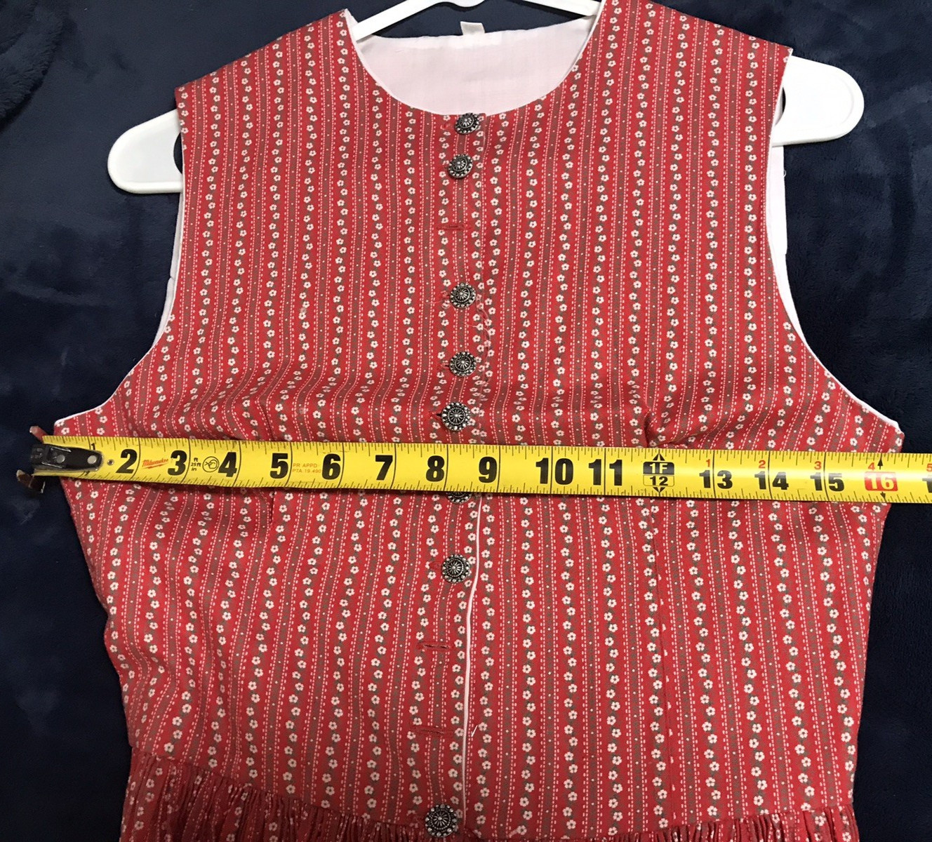 Authentic German Dress Dirndl-Bavaria Size 40 Small -Red and White